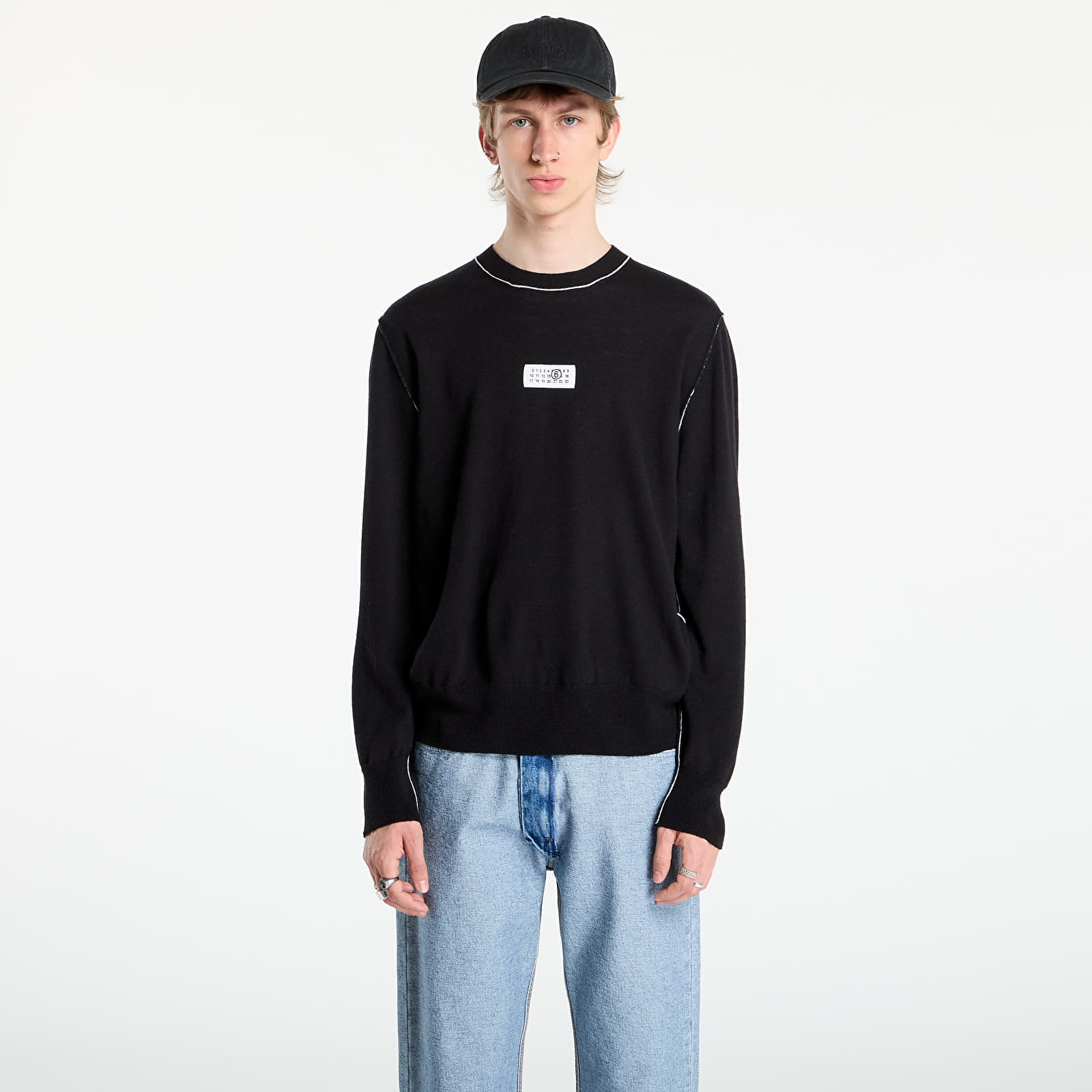 Pulover MM6 Wool Jumper Black L