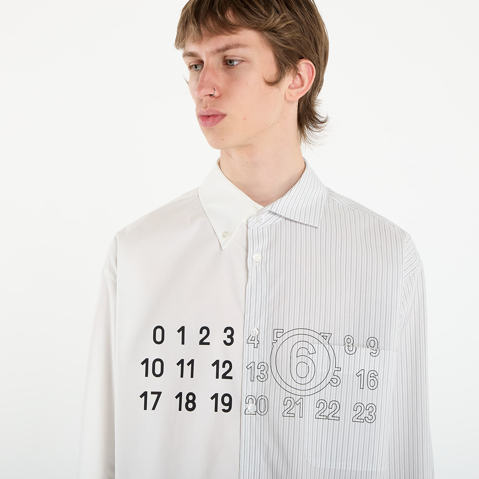 Ризи MM6 Poplin Shirt Stripes White/ Grey/ White