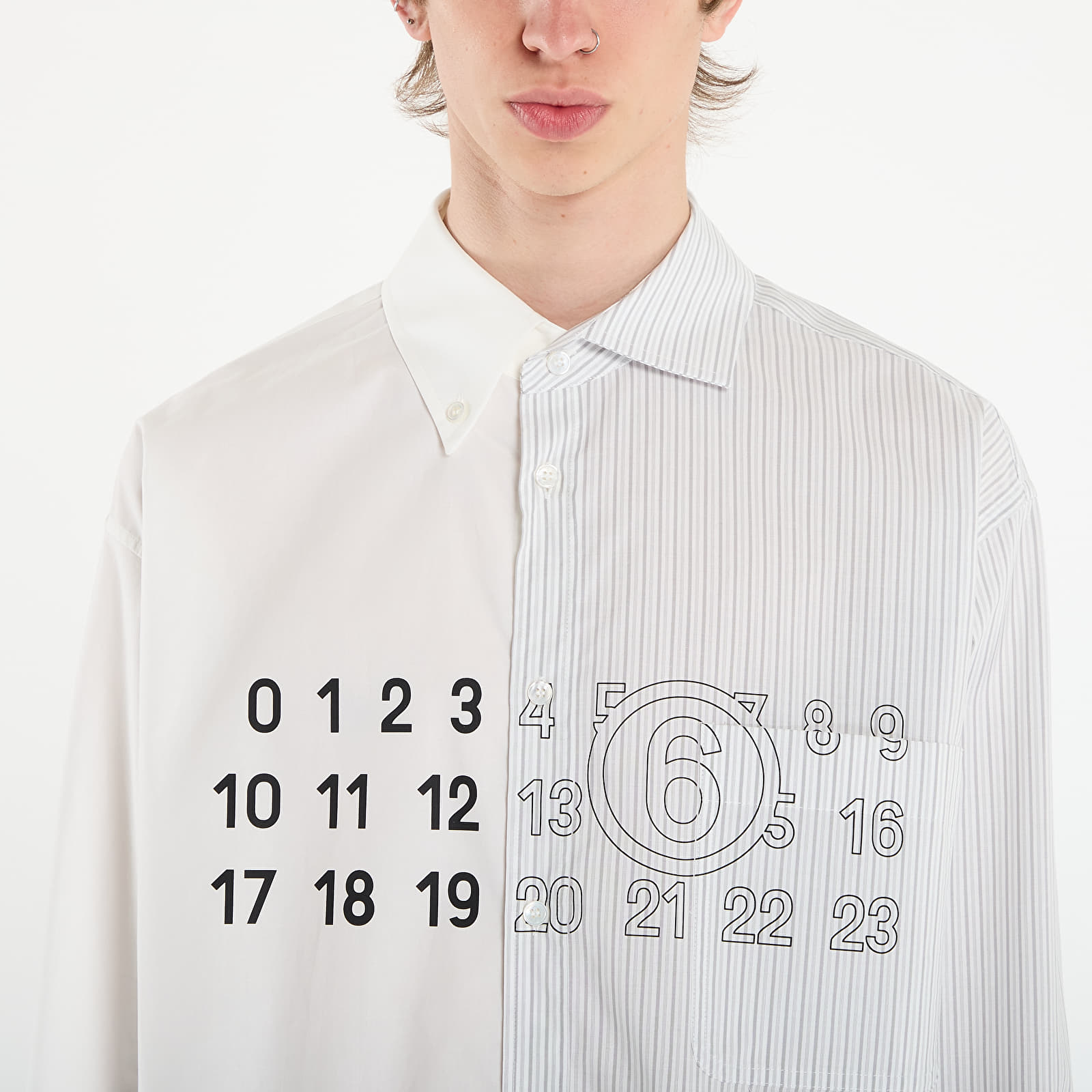 Ризи MM6 Poplin Shirt Stripes White/ Grey/ White