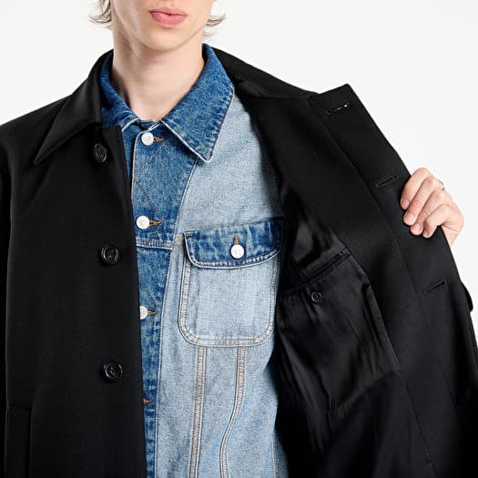 MM6 Maison Margiela Black Denim Boa Coat MM6 Maison Margiela zip