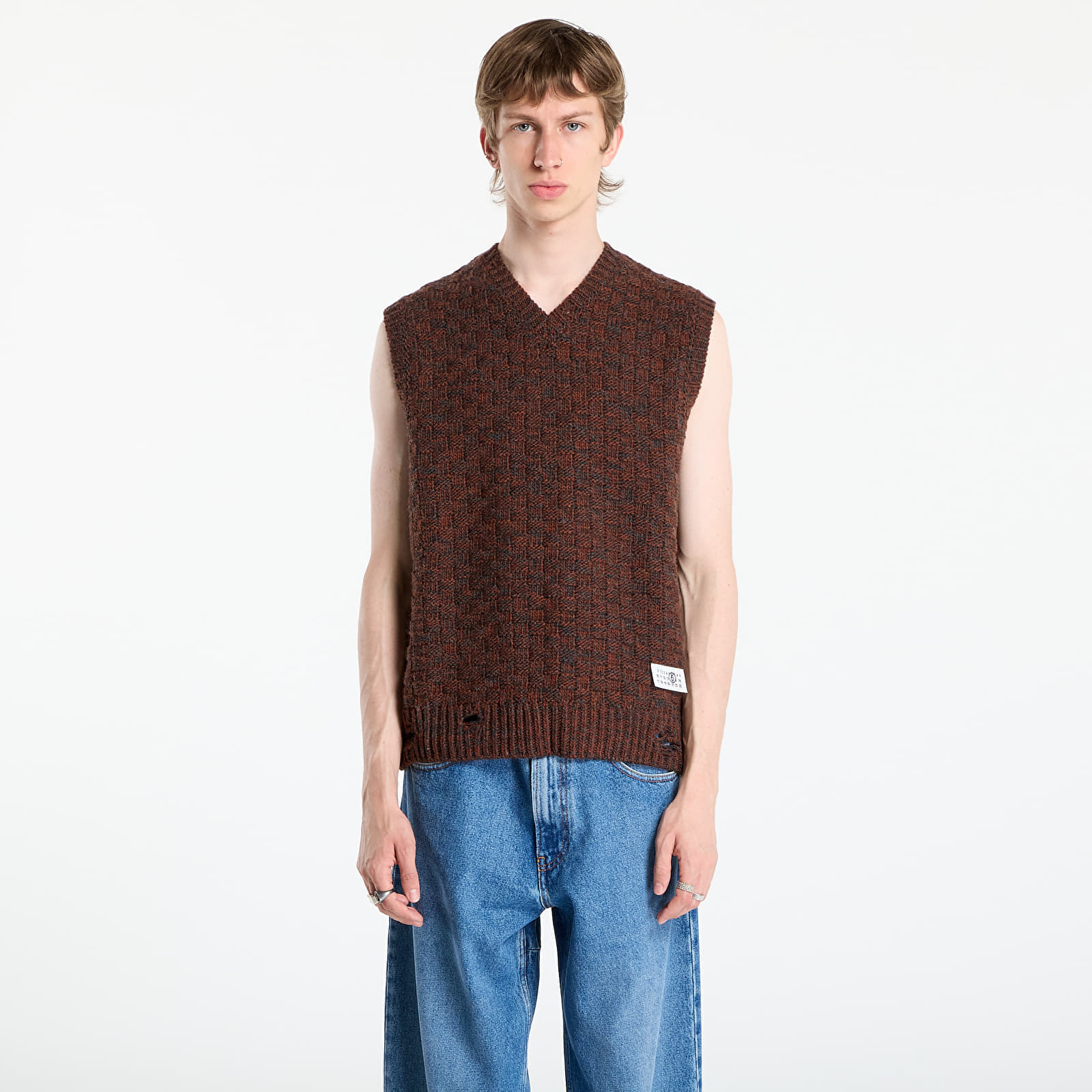 Vestă MM6 Maison Margiela Gilet Dark Grey Melange/ Brown M