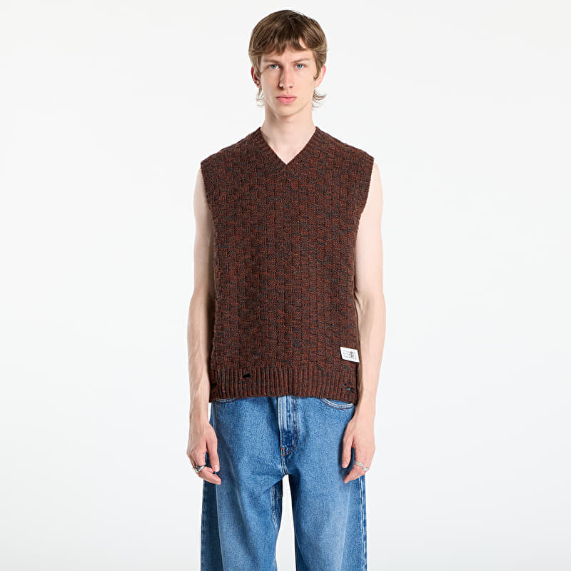 Gilet MM6 Maison Margiela Gilet Dark Grey Melange/ Brown