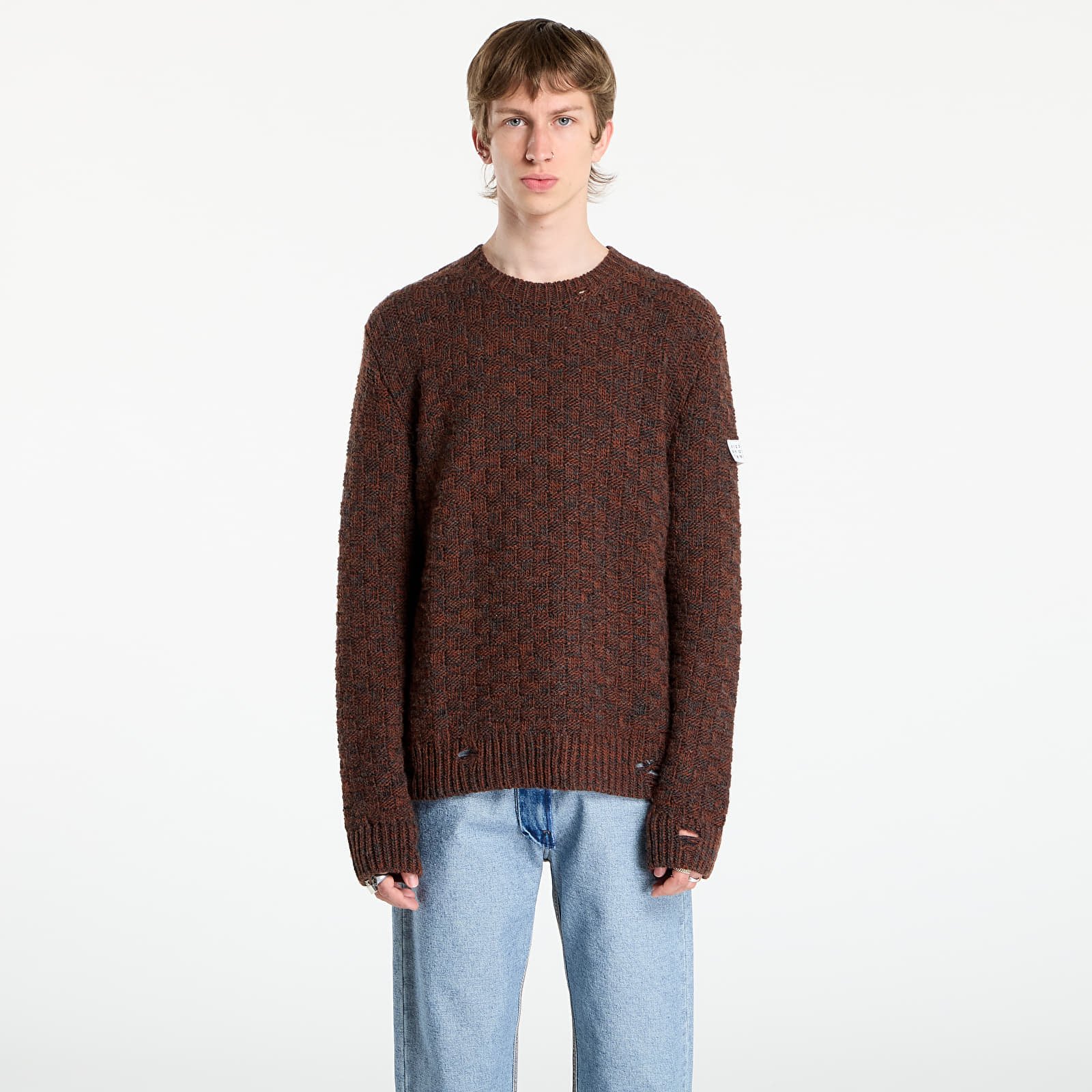 Пуловери MM6 Maison Margiela Crewneck Dark Grey Melange/ Brown