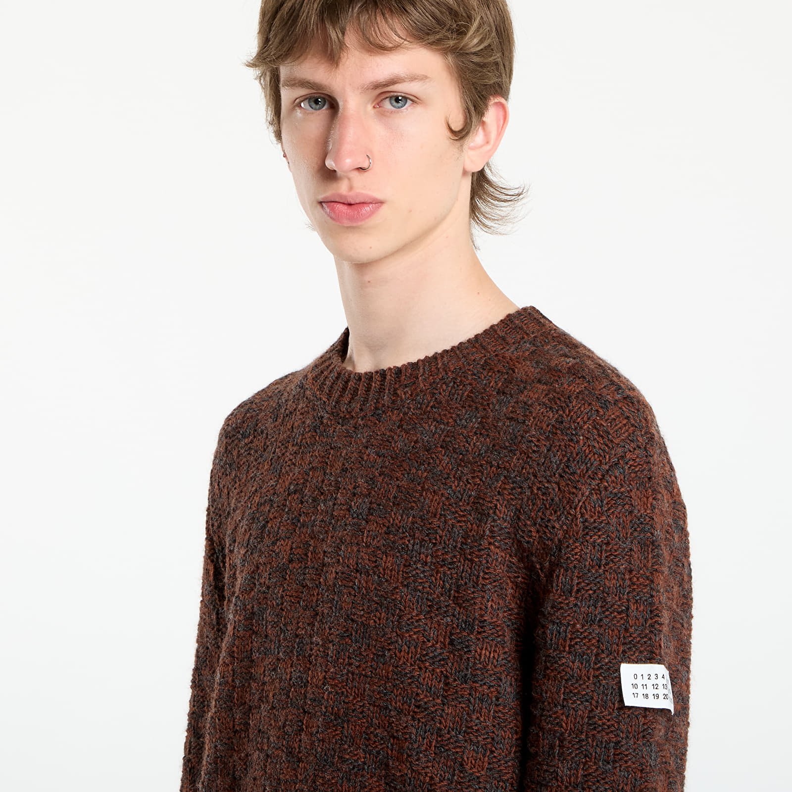 Пуловери MM6 Maison Margiela Crewneck Dark Grey Melange/ Brown