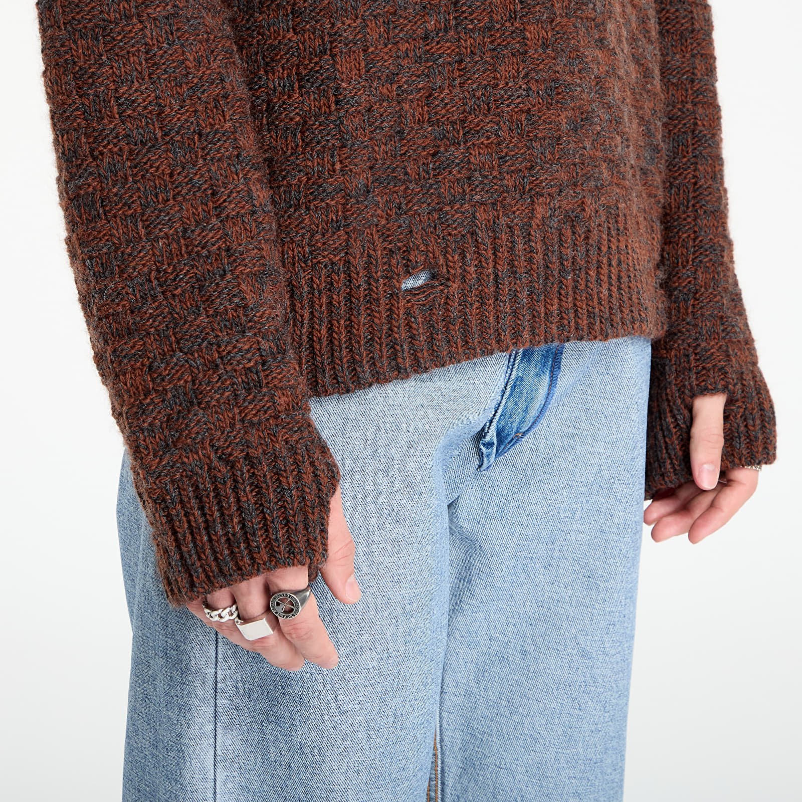 Пуловери MM6 Maison Margiela Crewneck Dark Grey Melange/ Brown