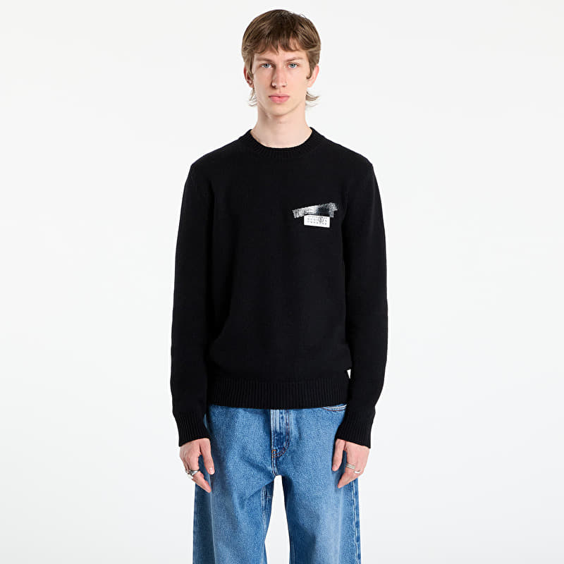 Genser MM6 Maison Margiela Numeric Logo Crewneck Black