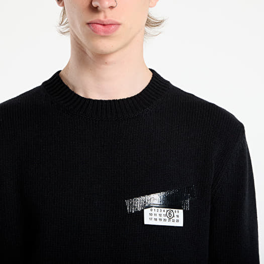 Maison Margiela M Logo Knit 未使用 MM6 Maison Margiela Numeric Logo Crewneck Black | Footshop