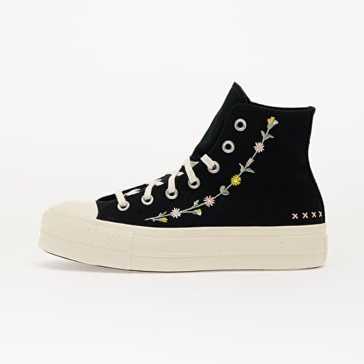 Converse Chuck Taylor All Star Lift Floral Embroidery Black/ Egret/ Flamingo Fade