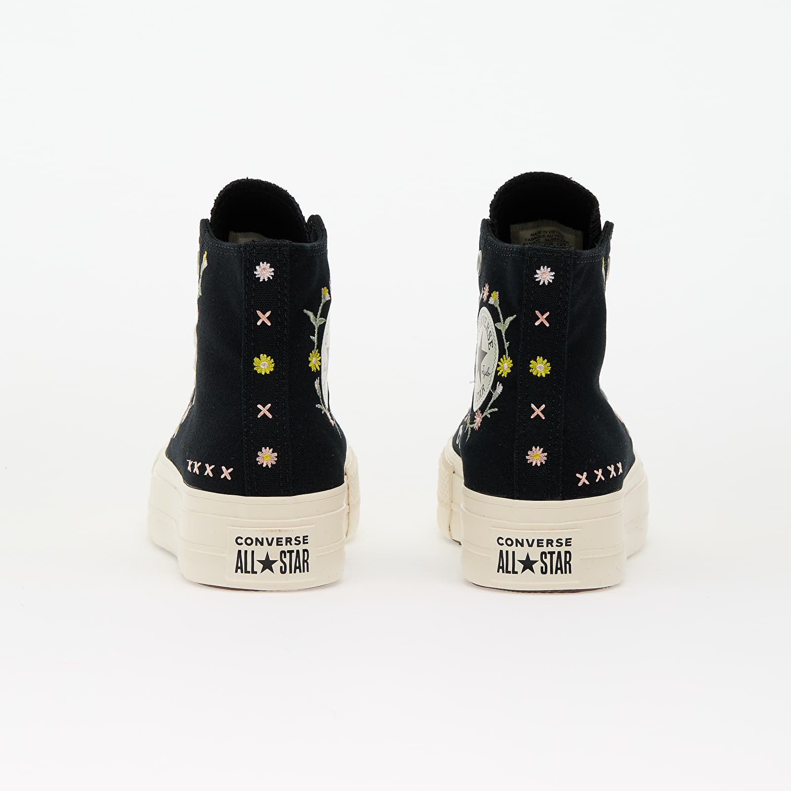 Sko til kvinder Converse Chuck Taylor All Star Lift Floral Embroidery Black/ Egret/ Flamingo Fade