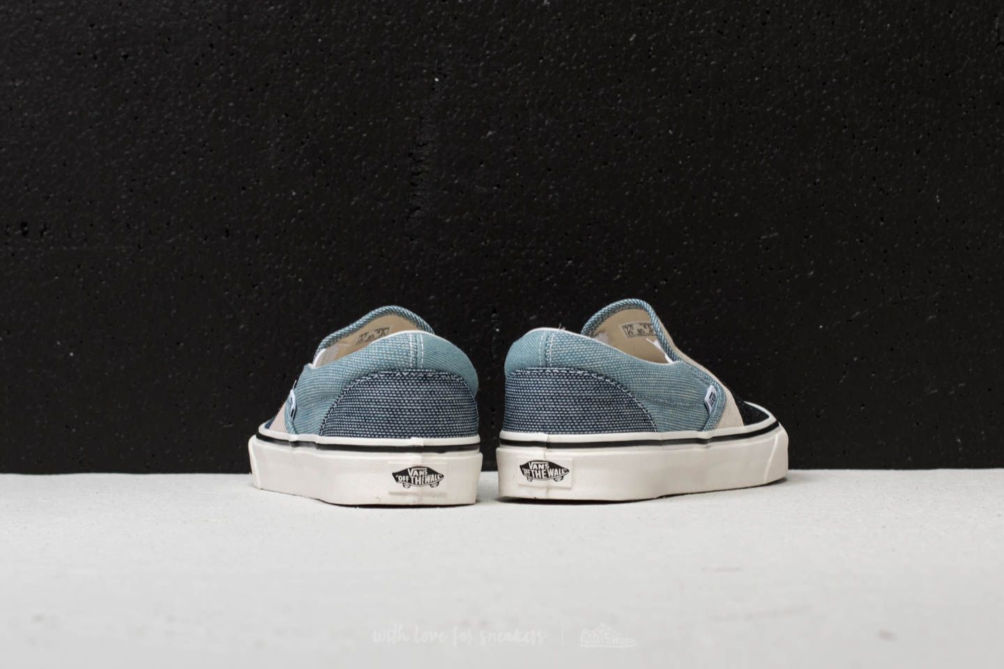 Vans slip best sale on denim patchwork