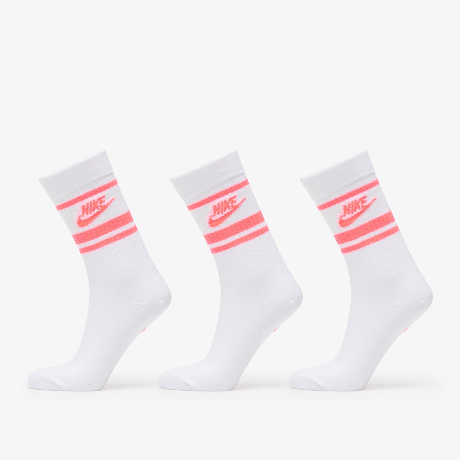 Strumpor Nike Sportswear Dri-FIT Everyday Essential Crew Socks 3-Pack White/ Hot Punch/ Hot Punch