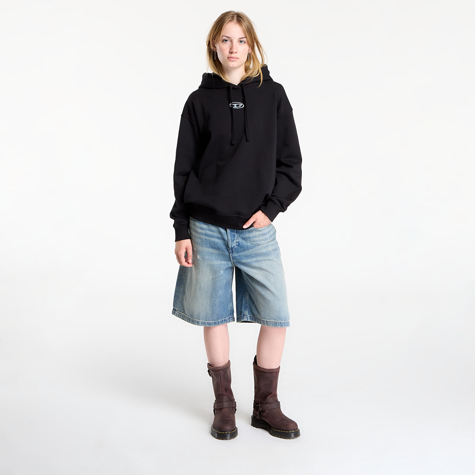 Hættetrøjer til kvinder Diesel F-Buxt-Hood-Od Sweat-Shirt Black