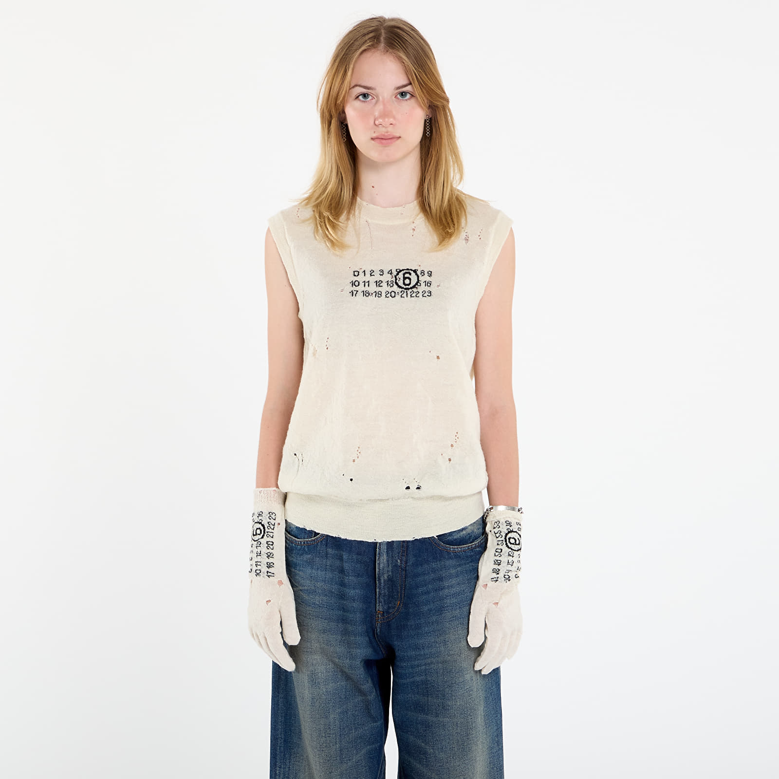 Елеци MM6 Gilet Off White