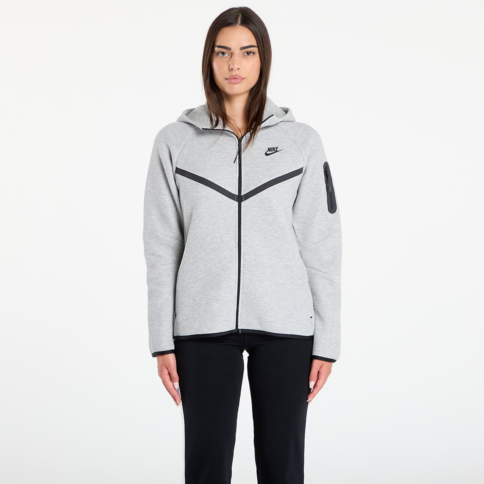 Nike Sportswear Tech Fleece Windrunner Womens Full-Zip Hoodie Dk Grey Heather/ Black L