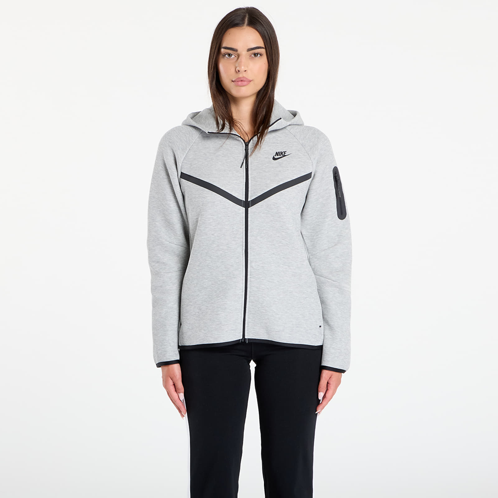 Női kapucnis pulcsik & pulóverek Nike Sportswear Tech Fleece Windrunner Women's Full-Zip Hoodie Dk Grey Heather/ Black