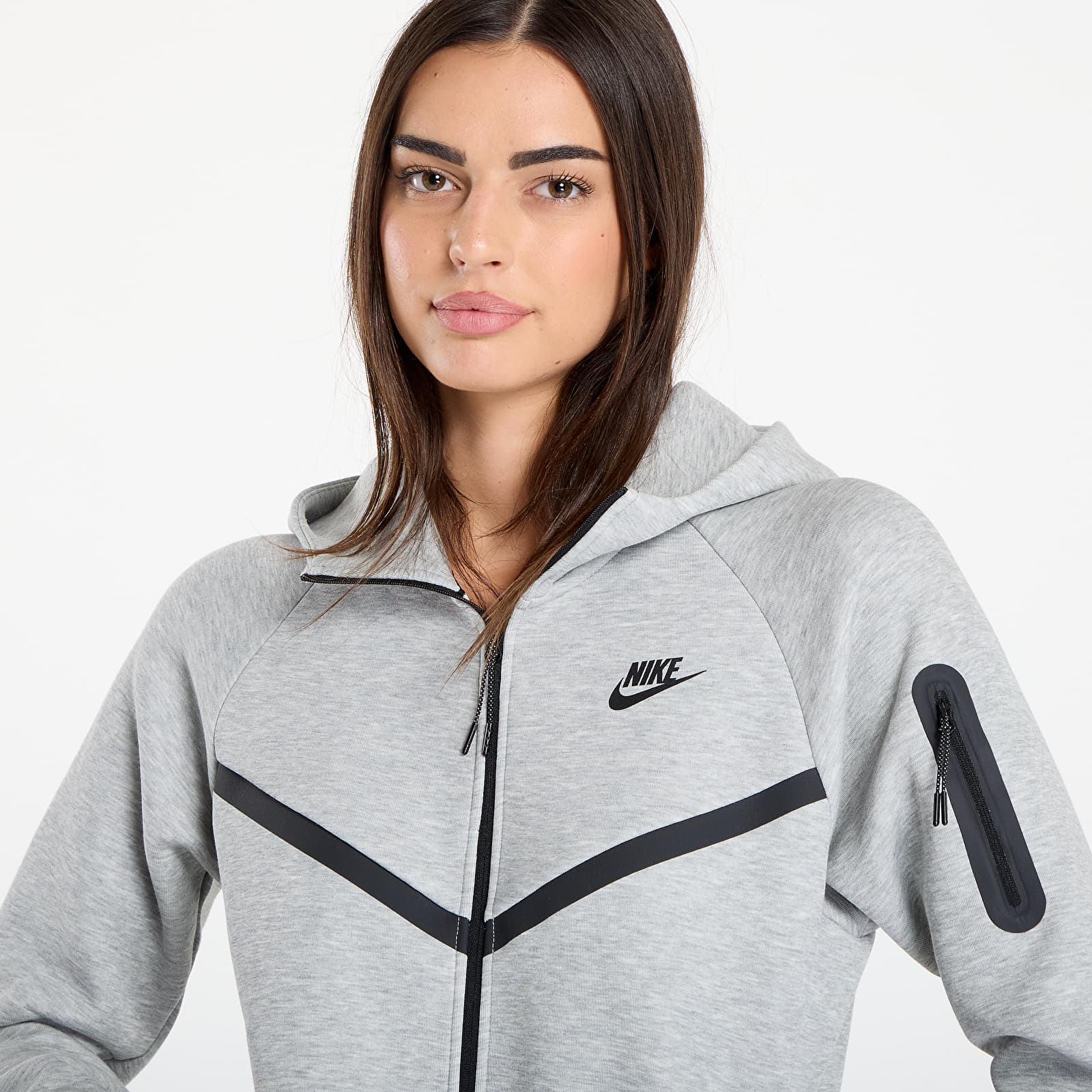 Női kapucnis pulcsik & pulóverek Nike Sportswear Tech Fleece Windrunner Women's Full-Zip Hoodie Dk Grey Heather/ Black