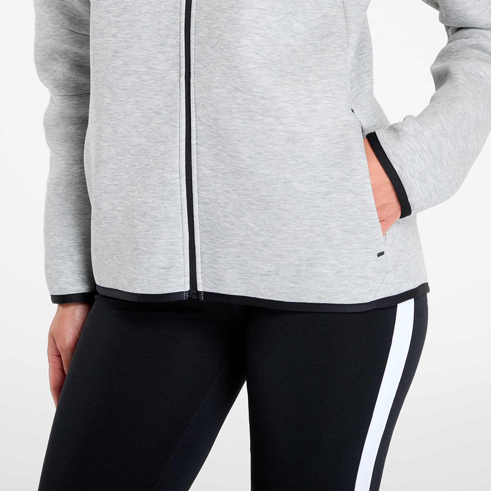 Női kapucnis pulcsik & pulóverek Nike Sportswear Tech Fleece Windrunner Women's Full-Zip Hoodie Dk Grey Heather/ Black