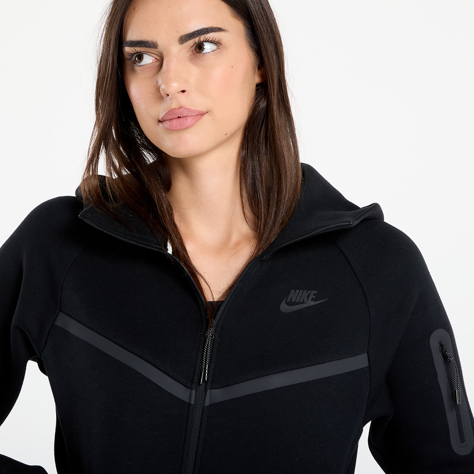 Női kapucnis pulcsik Nike Sportswear Tech Fleece Windrunner Women's Full-Zip Hoodie Black/ Black