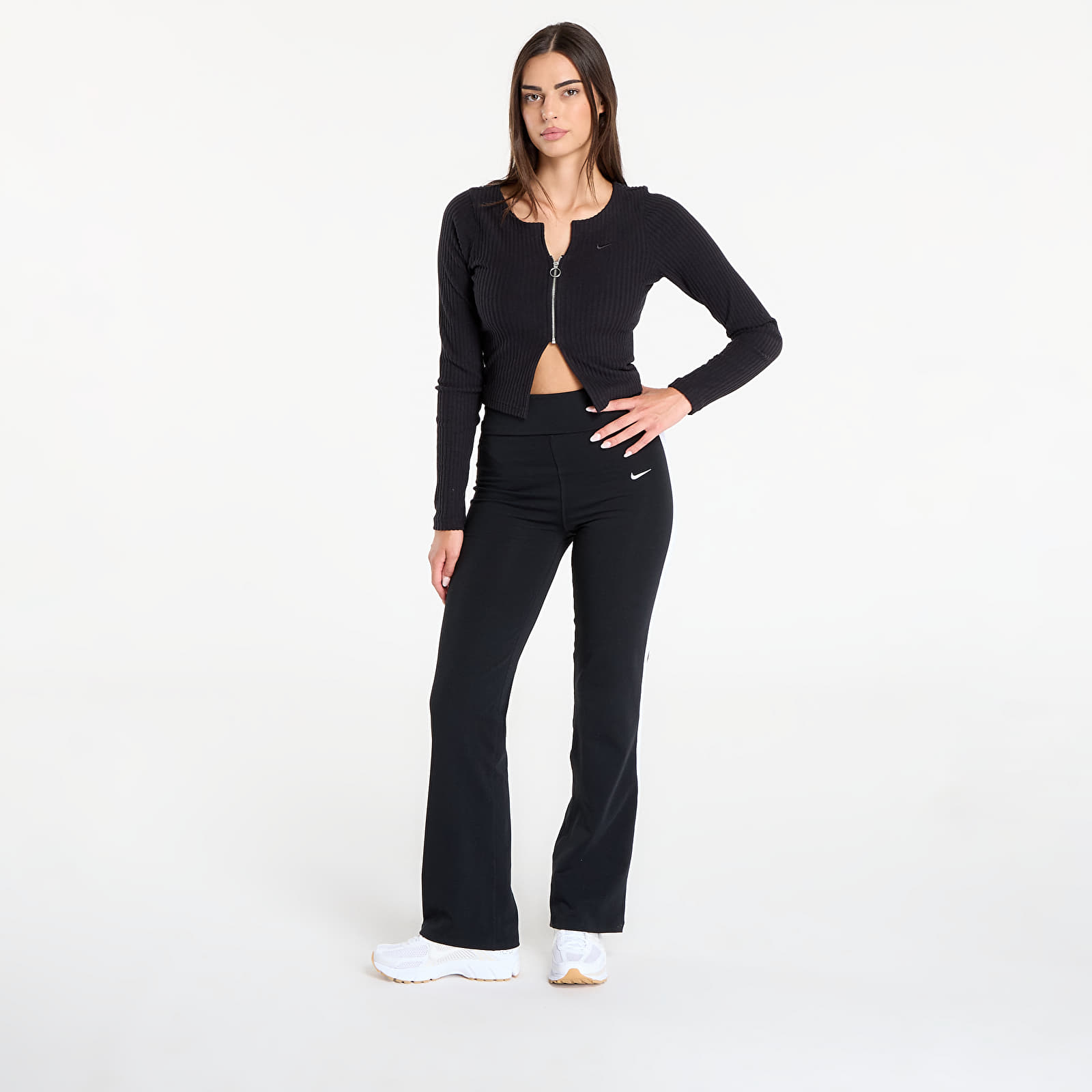 Női nadrágok Nike Sportswear Women's High-Waisted Pants Black/ White