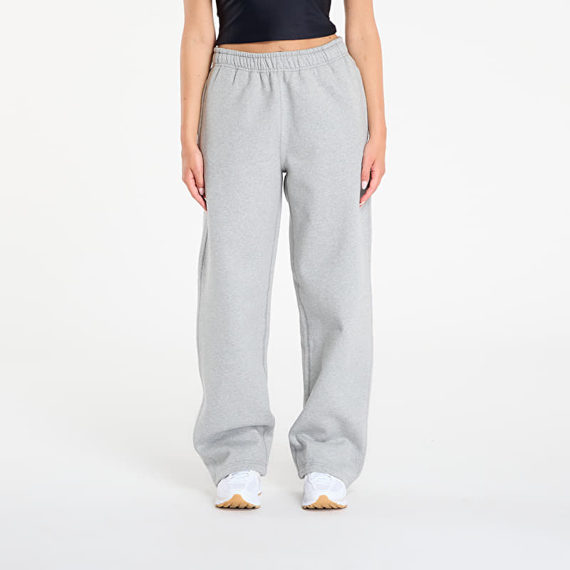 Tepláky Nike Solo Swoosh Men's Fleece Open-Hem Pants Dk Grey Heather/ Lt Smoke Grey/ White