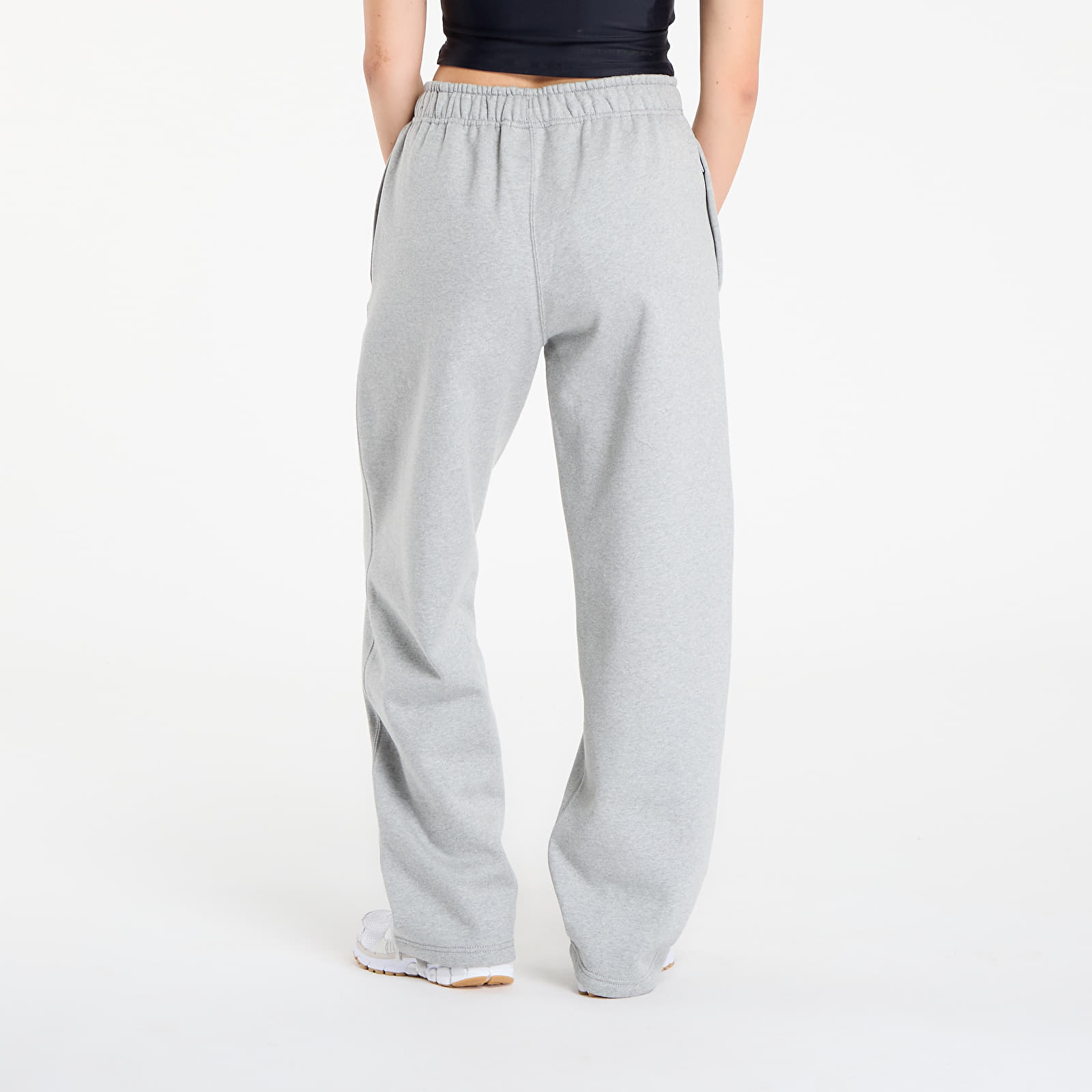 Ανδρικές φόρμες Nike Solo Swoosh Men's Fleece Open-Hem Pants Dk Grey Heather/ Lt Smoke Grey/ White
