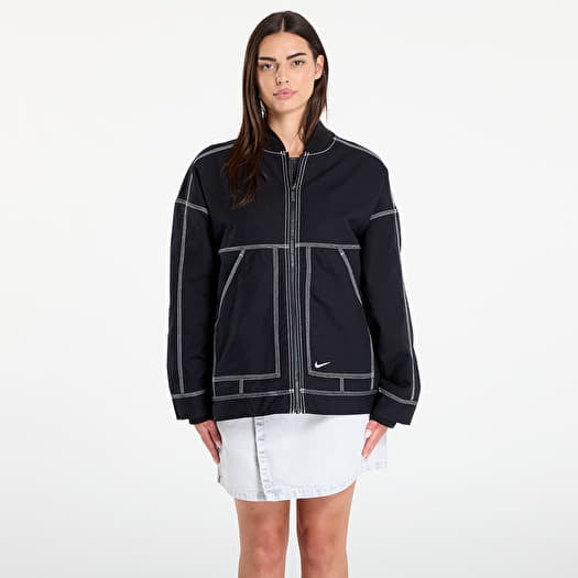 Nike Sportswear Women's Oversized Graphic Cargo Jacket Black/ Summit White