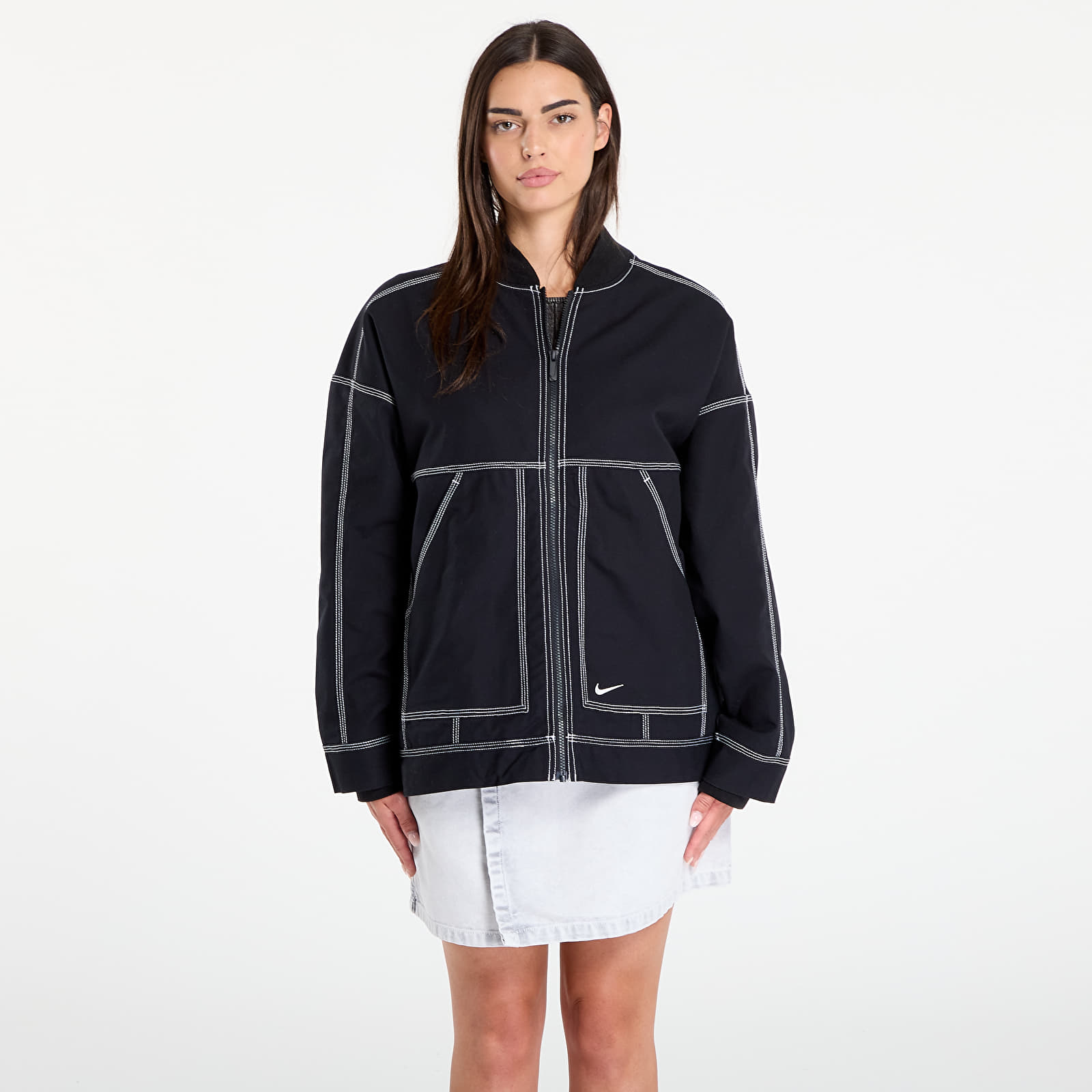 Women's jackets Nike Sportswear Women's Oversized Graphic Cargo Jacket Black/ Summit White