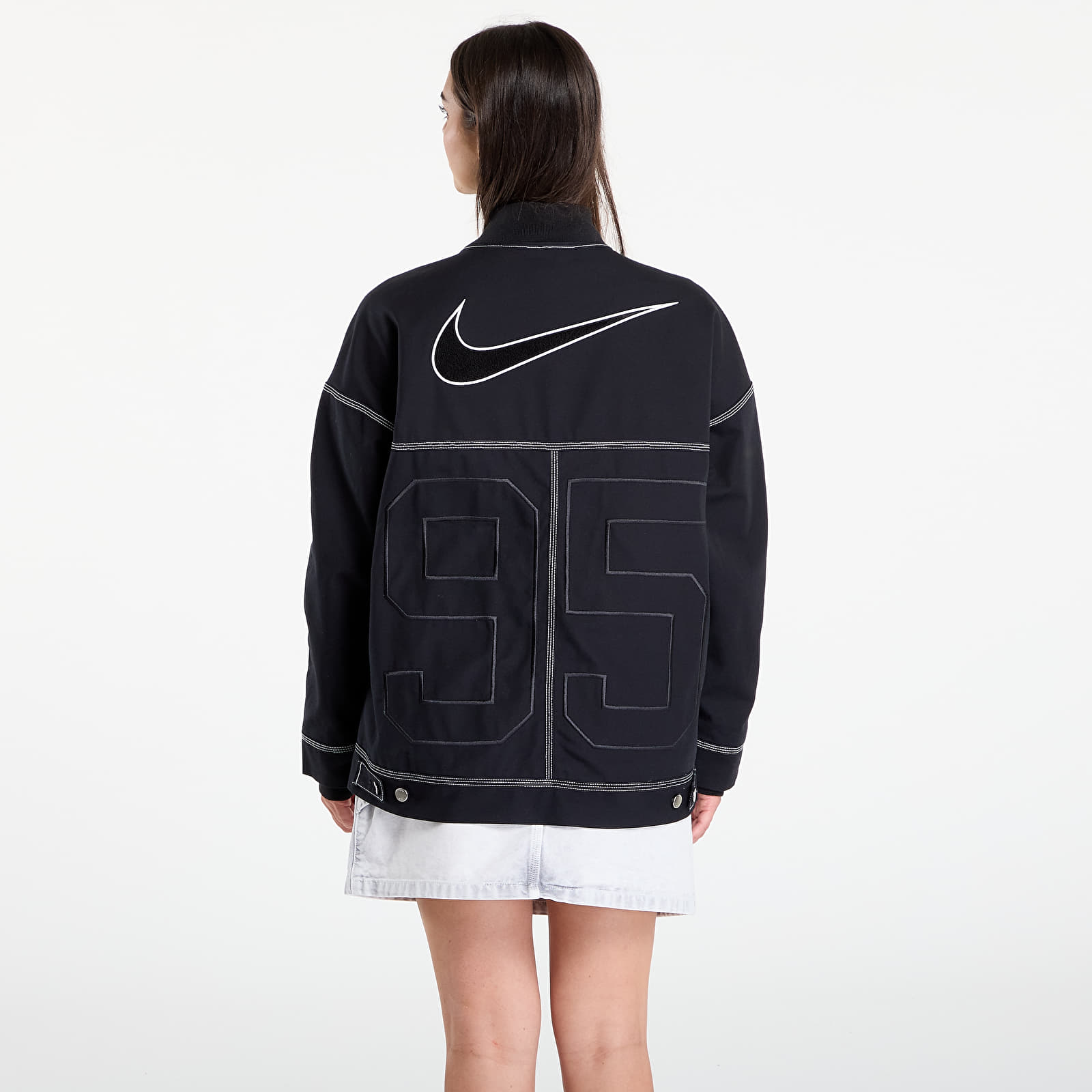 Women's jackets Nike Sportswear Women's Oversized Graphic Cargo Jacket Black/ Summit White