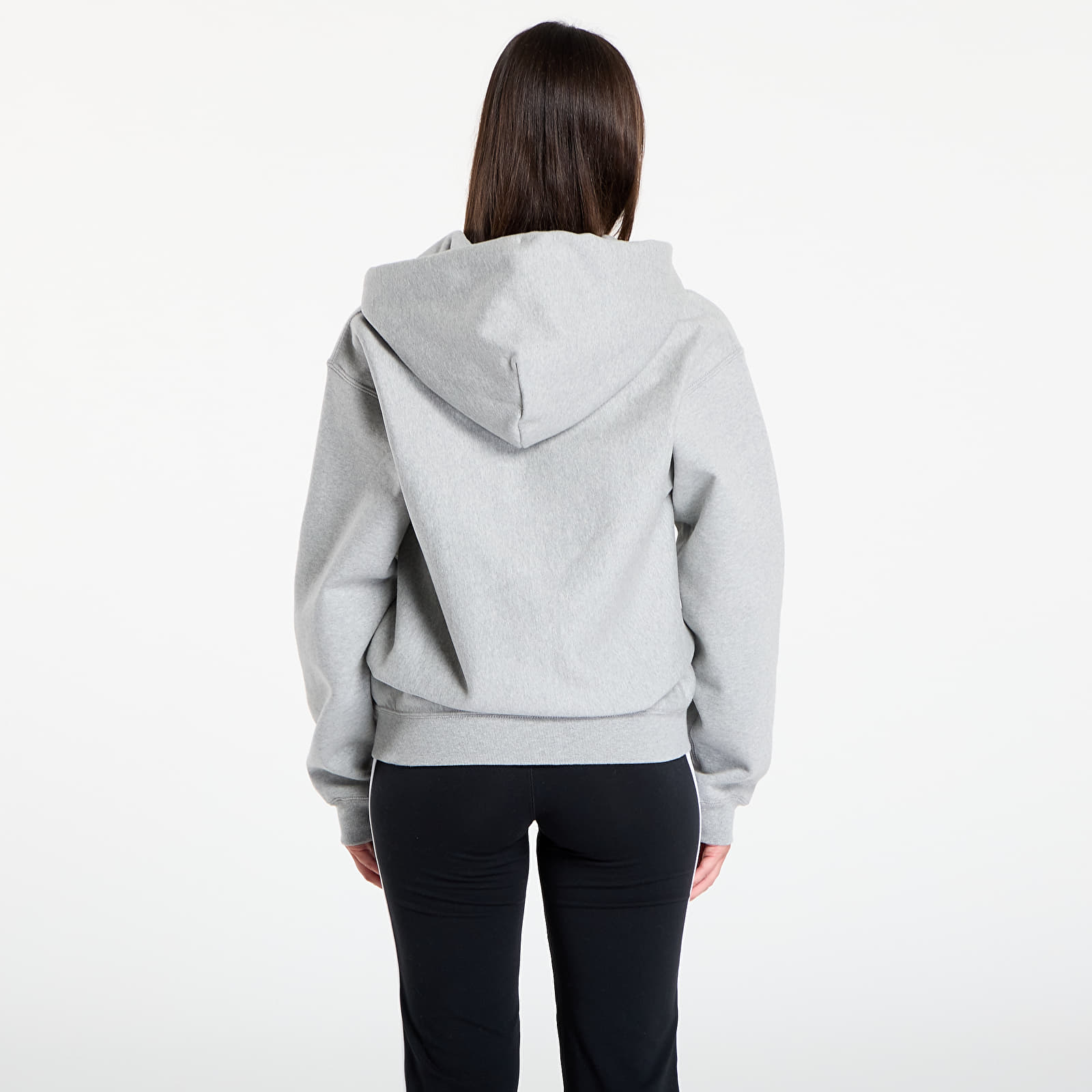 Muške dukserice Nike Solo Swoosh Men's Full-Zip Fleece Hoodie Dk Grey Heather/ Lt Smoke Grey/ White