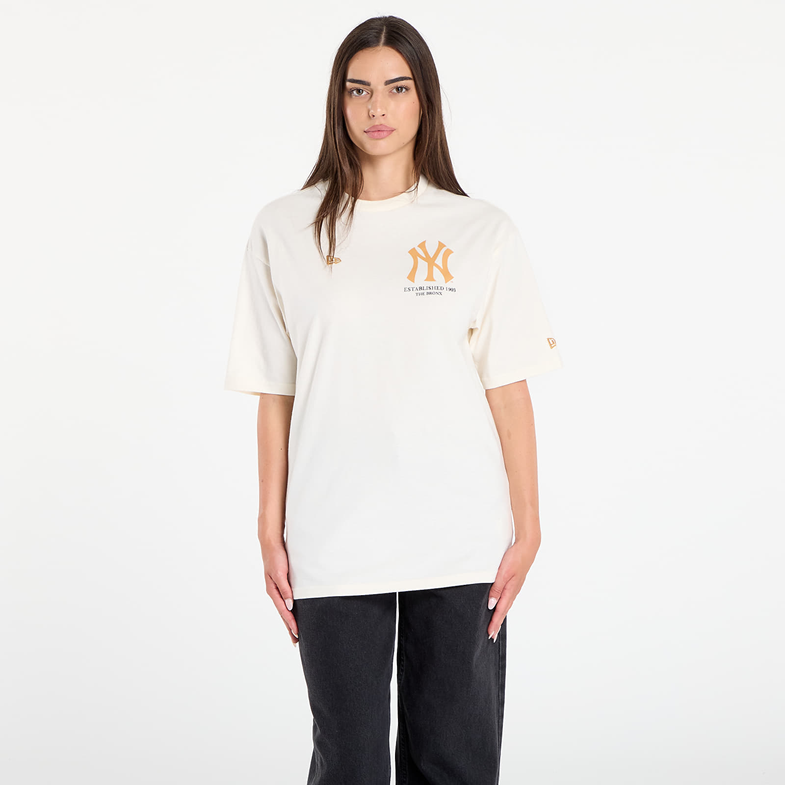 T-shirts til mænd New Era MLB Baseball Graphic Os Tee New York Yankees UNISEX Off White