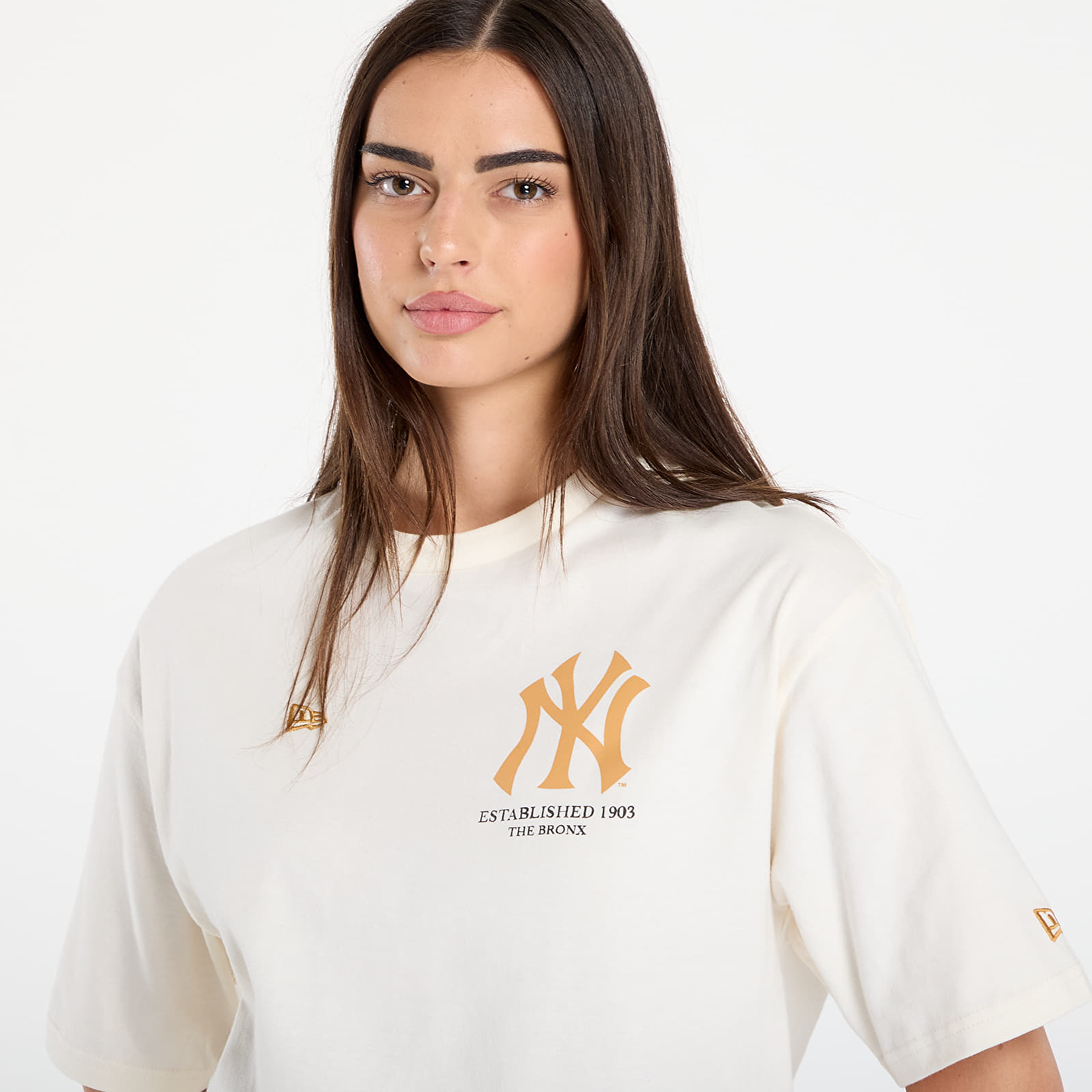 T-shirts til mænd New Era MLB Baseball Graphic Os Tee New York Yankees UNISEX Off White