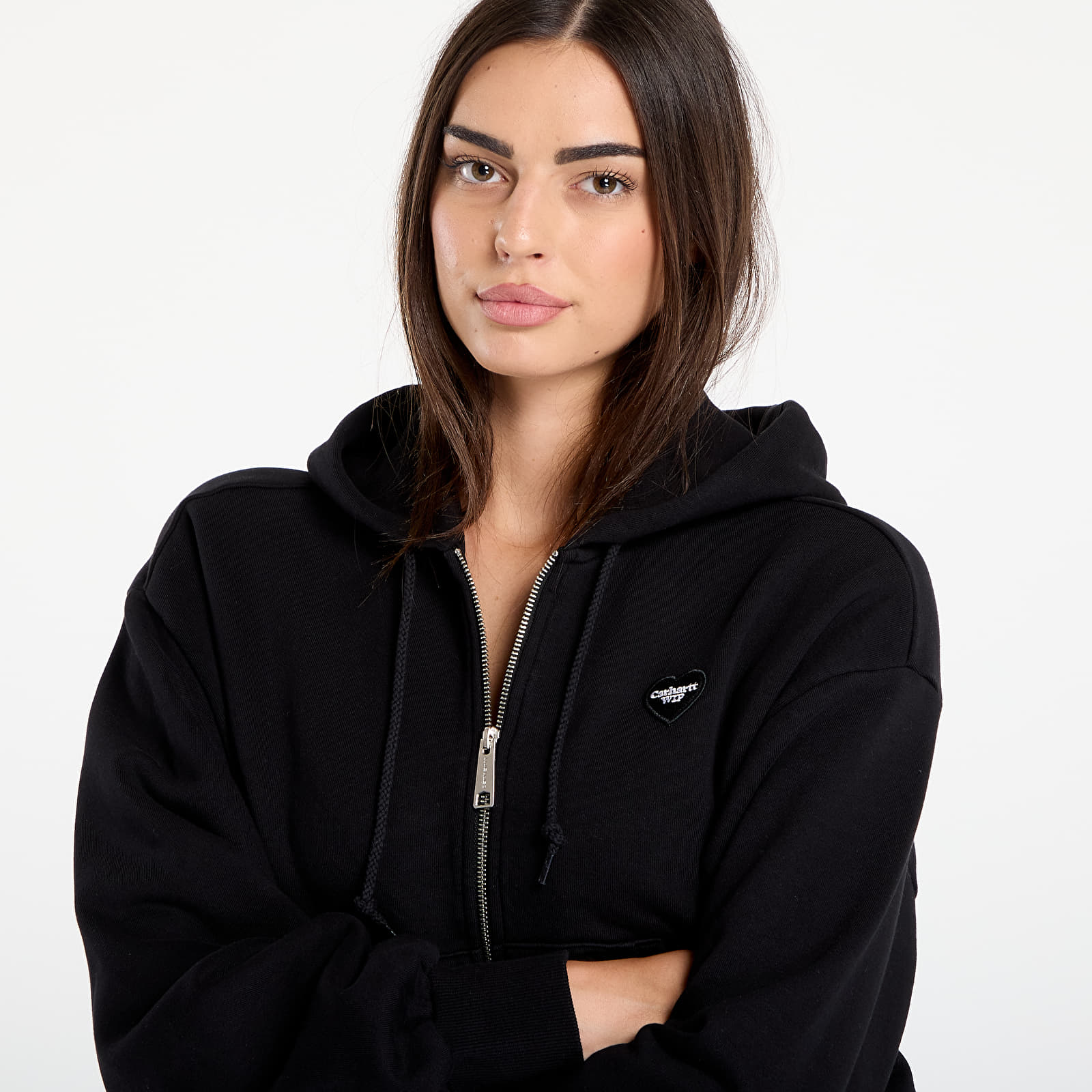 Hættetrøjer og sweatshirts Carhartt WIP W' Hooded Heart II Hartt Jacket Black