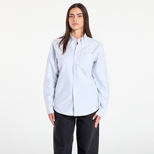 Shirt Carhartt WIP L/S C-Logo Shirt Blue Fog/ White