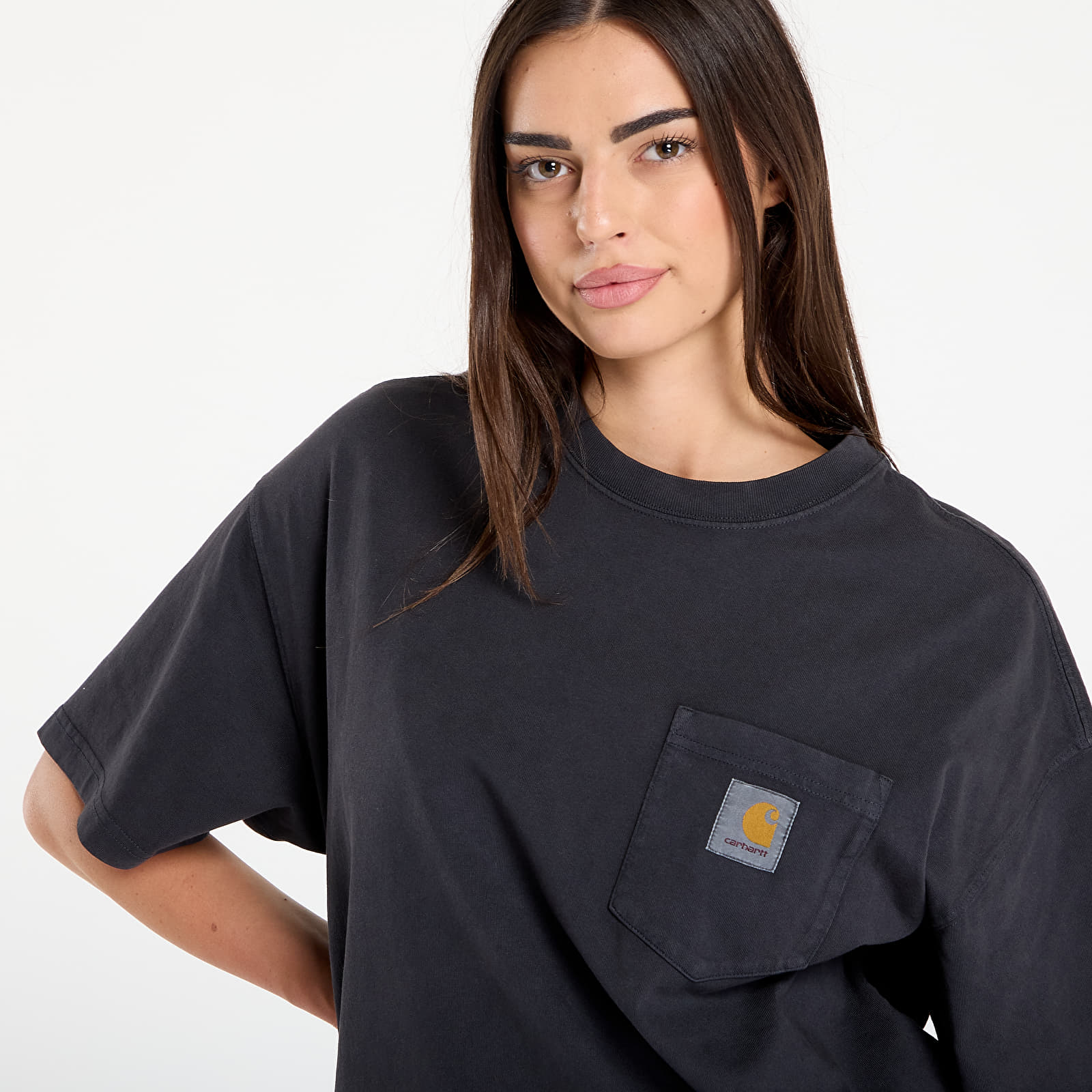 T-shirts til mænd Carhartt WIP S/S Hudson Pocket T-Shirt UNISEX Black Chalk Wash