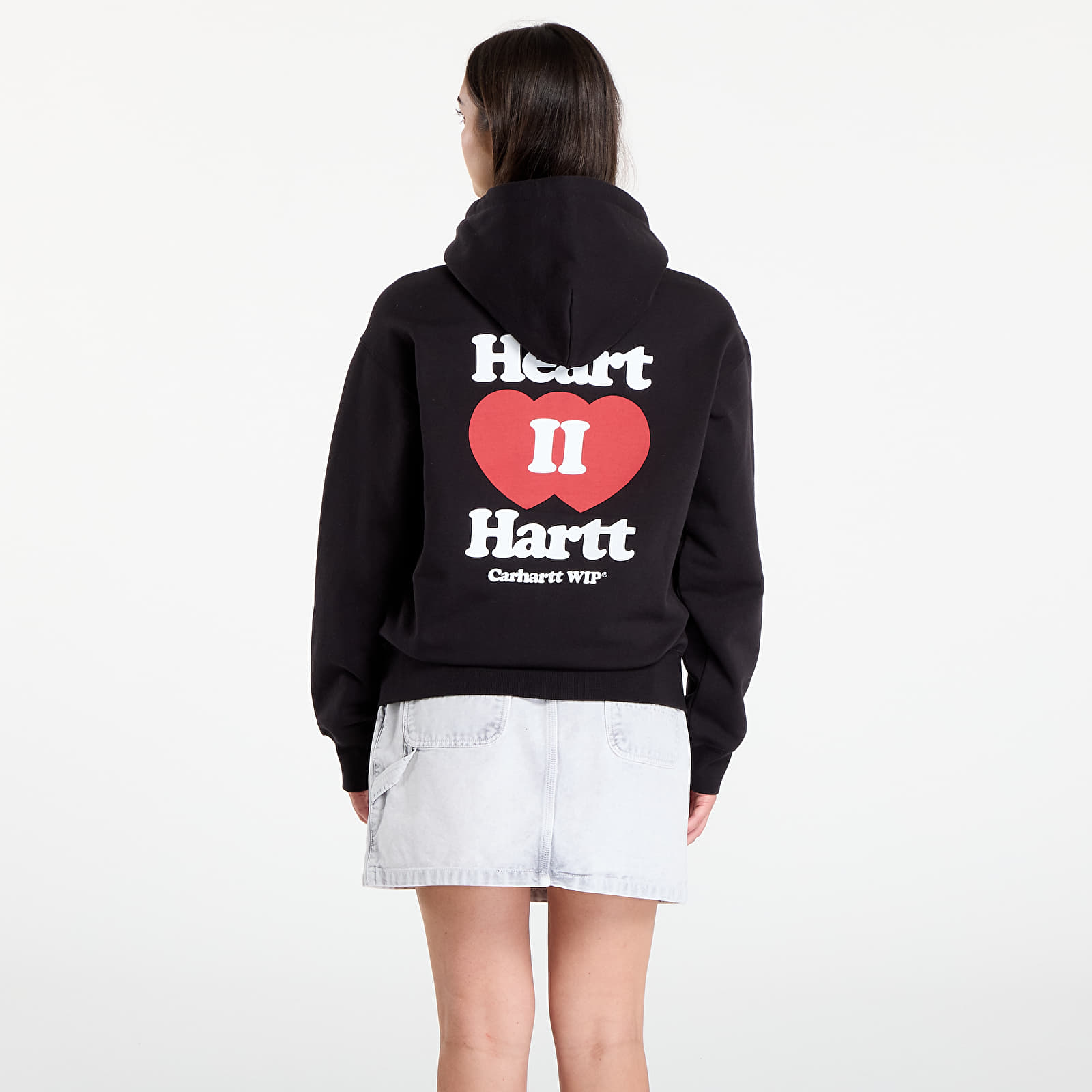 Férfi kapucnis pulcsik Carhartt WIP Hooded Heart II Hartt Sweat Jacket UNISEX Black
