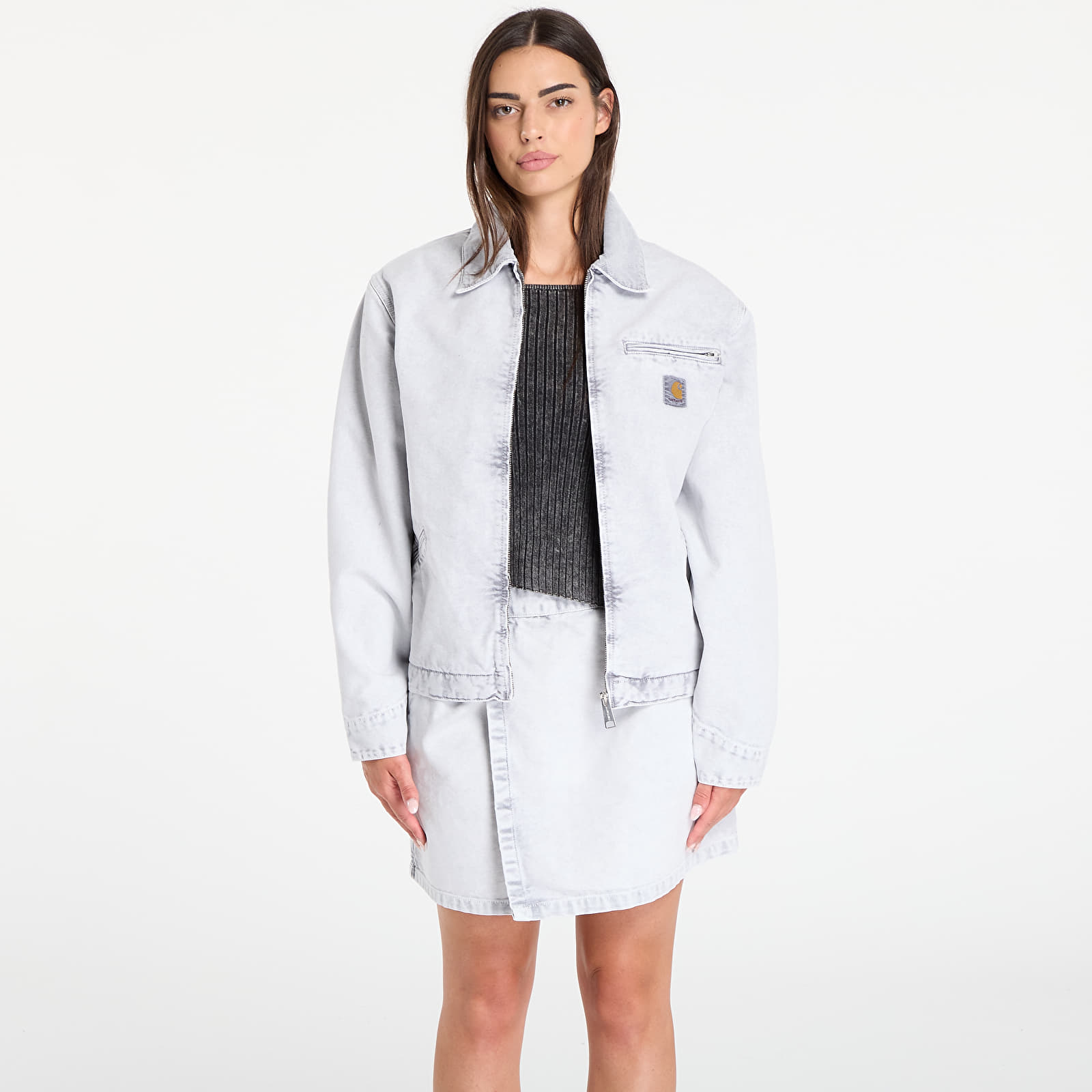 Jachete pentru bărbați Carhartt WIP OG Detroit Jacket UNISEX Black/ Black Chalk Wash