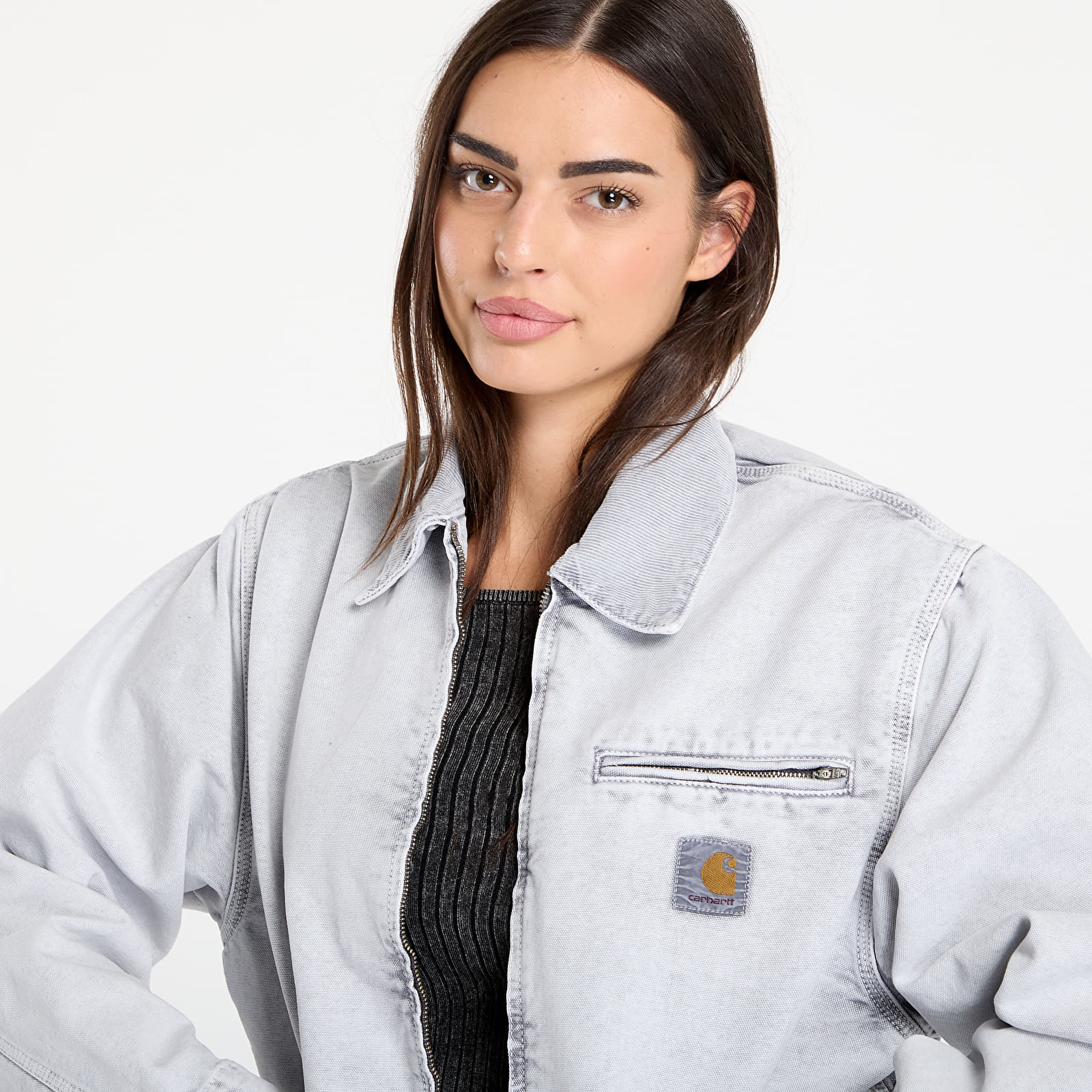 Jachete pentru bărbați Carhartt WIP OG Detroit Jacket UNISEX Black/ Black Chalk Wash