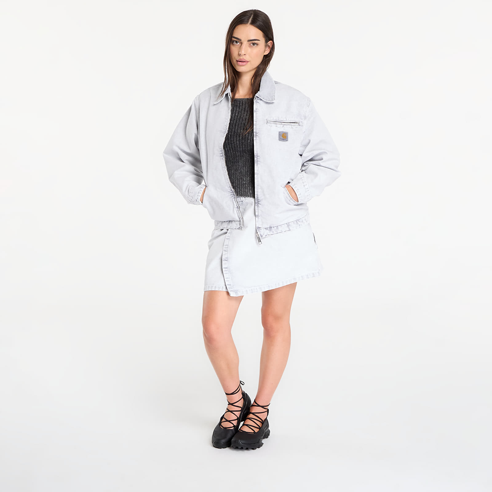 Jachete pentru bărbați Carhartt WIP OG Detroit Jacket UNISEX Black/ Black Chalk Wash