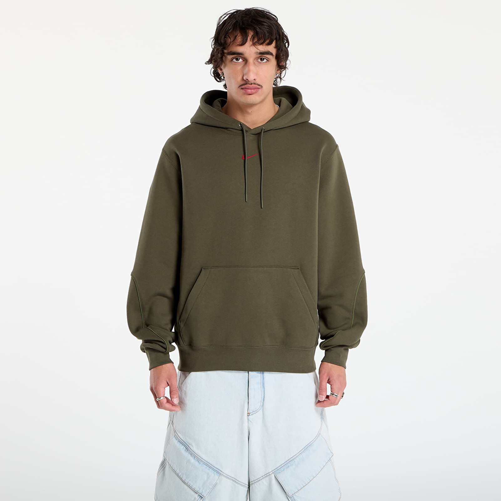 Felpe con cappuccio uomo Nike x NOCTA Men's Fleece Hoodie Cargo Khaki/ Team Red