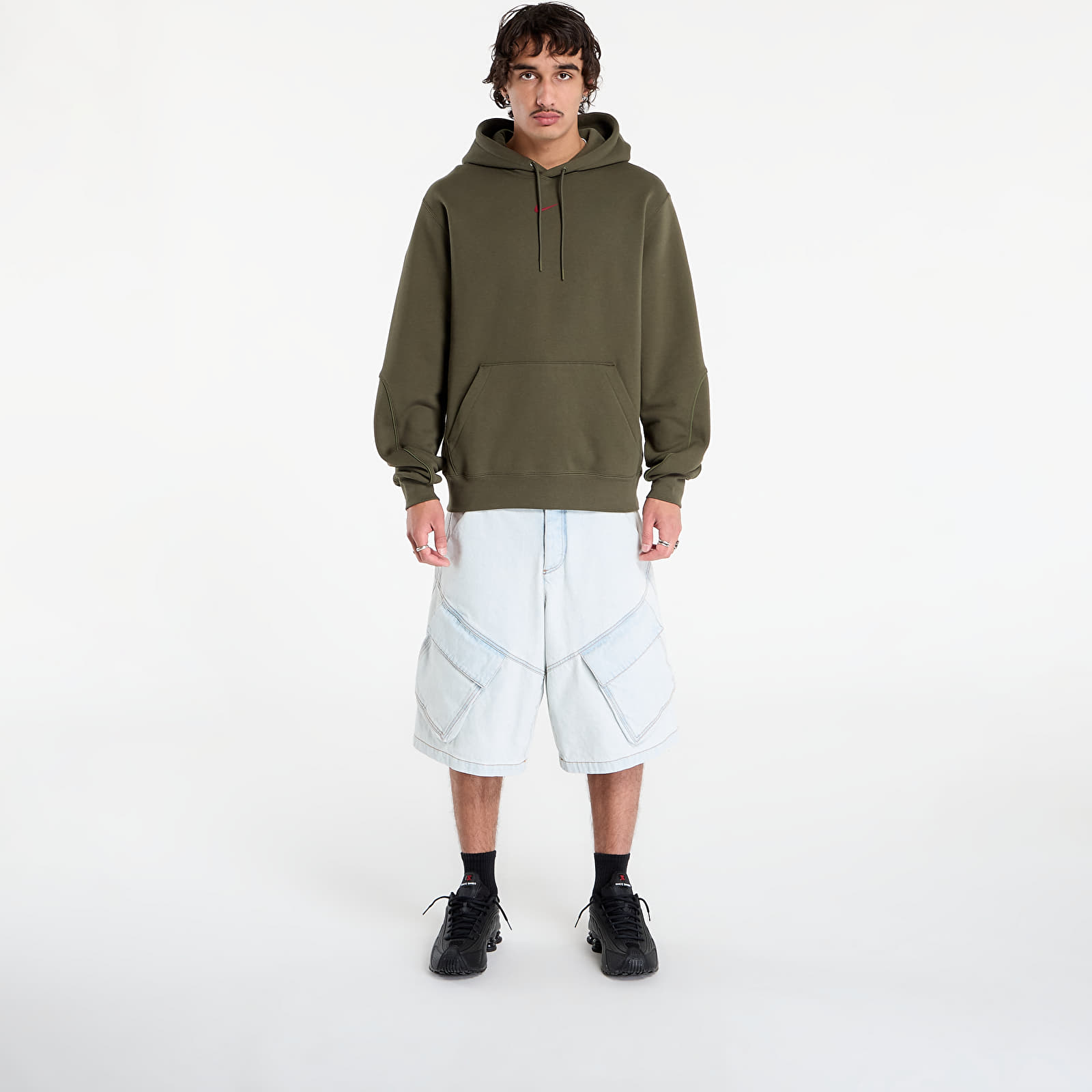 Felpe con cappuccio uomo Nike x NOCTA Men's Fleece Hoodie Cargo Khaki/ Team Red