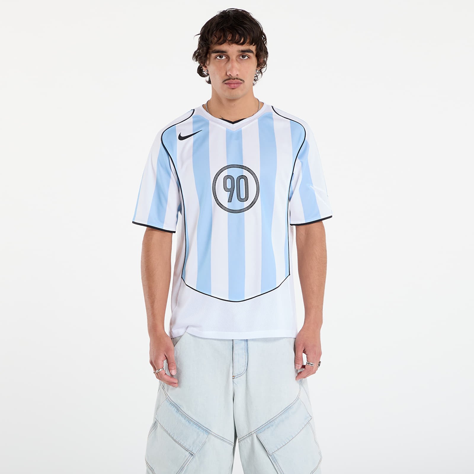 Maglie Nike Total 90 Men's Dri-FIT Soccer Jersey Psychic Blue/ White/ Black/ Black