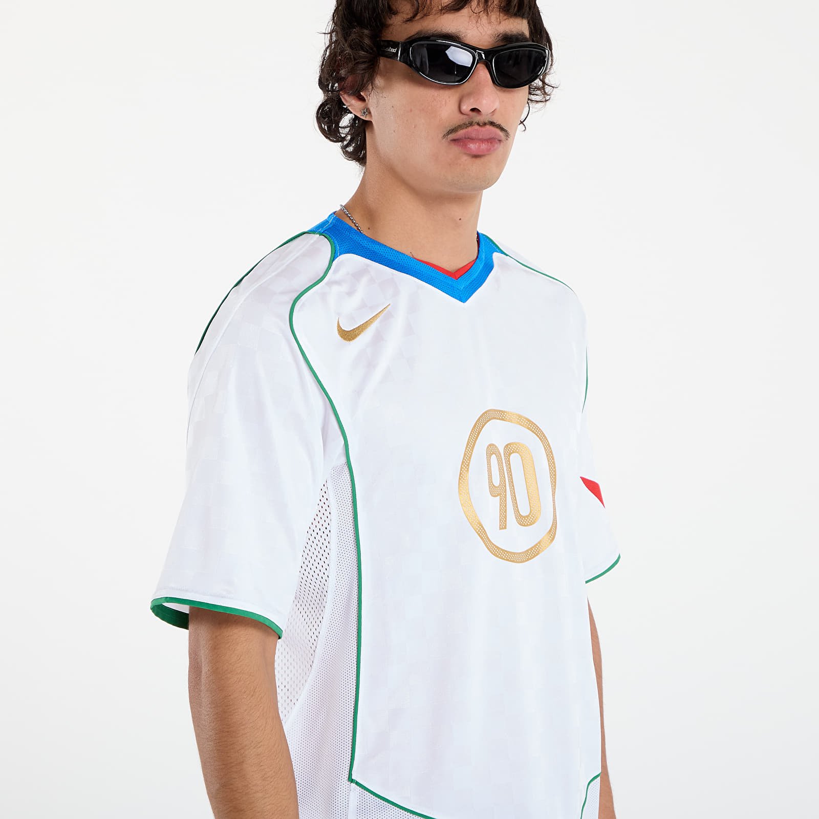 Dresy Nike Total 90 Men's Dri-FIT Soccer Jersey White/ Italy Blue/ Sport Red/ Metallic Gold