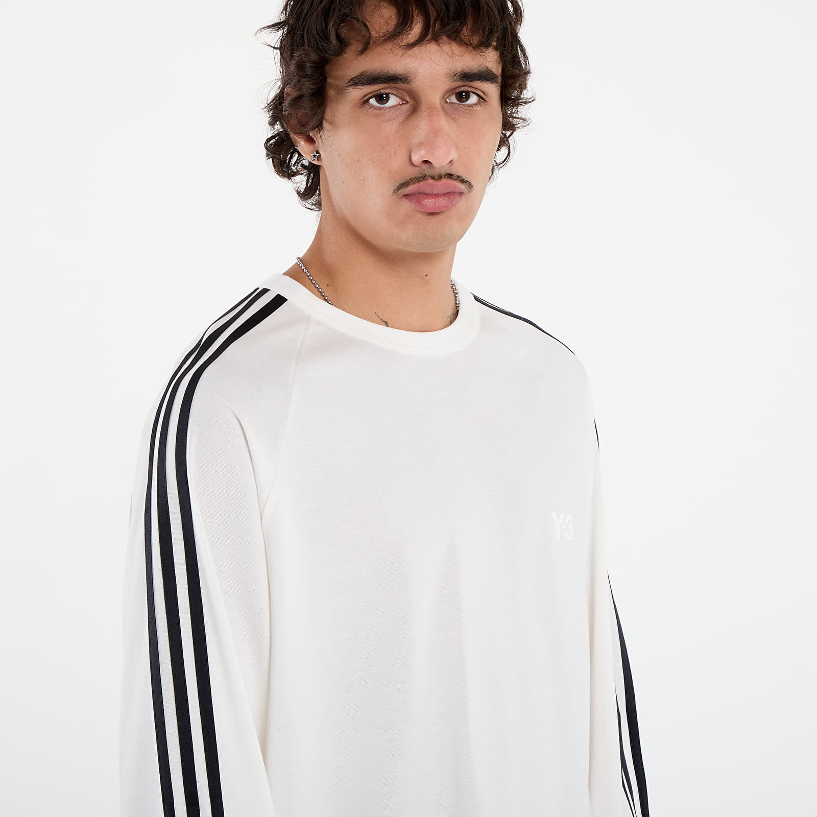 Magliette da uomo Y-3 Wire Long Sleeve Tee UNISEX Core White