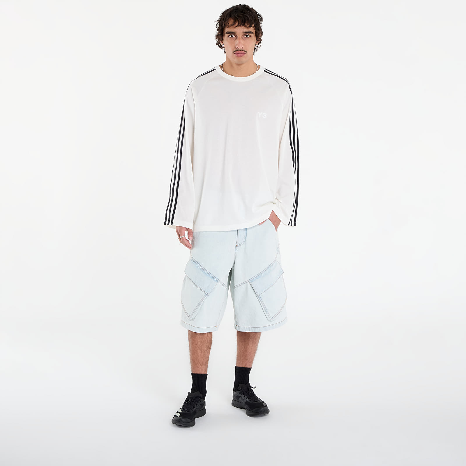 Magliette da uomo Y-3 Wire Long Sleeve Tee UNISEX Core White