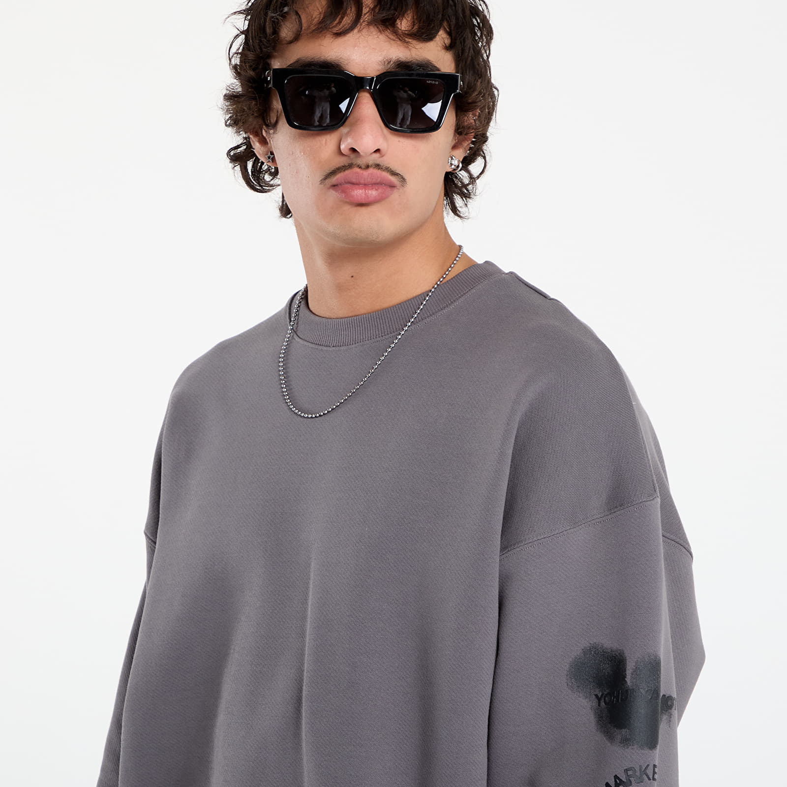 Hanorace pentru bărbați Y-3 Graphic Crew UNISEX Granite