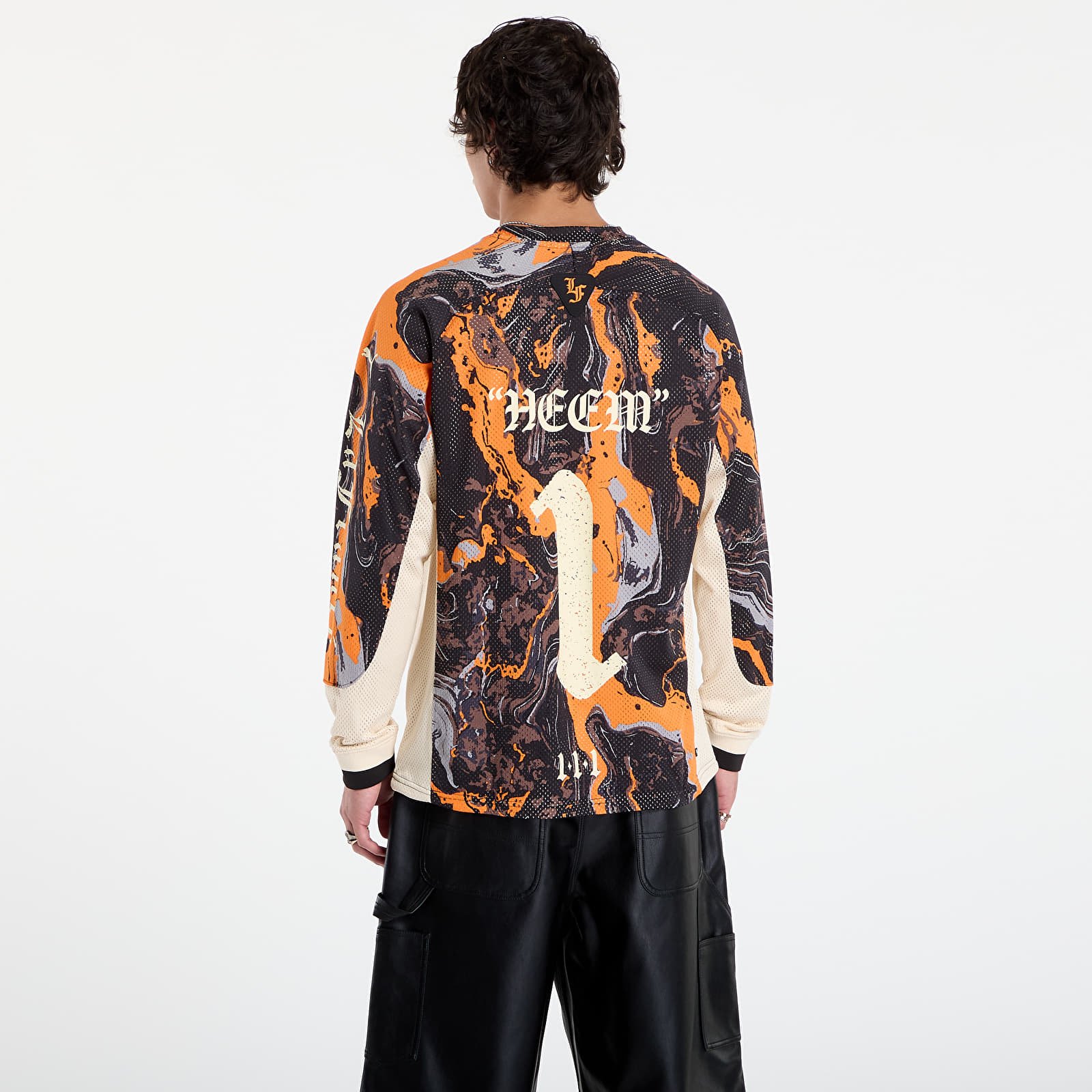 Férfi mezek Puma LaFrance HEEM Moto Jersey Orange Glo-AOP