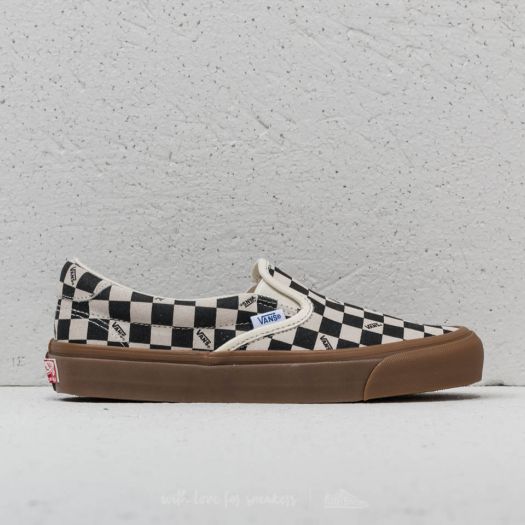 Vans slip on checkerboard gum shop