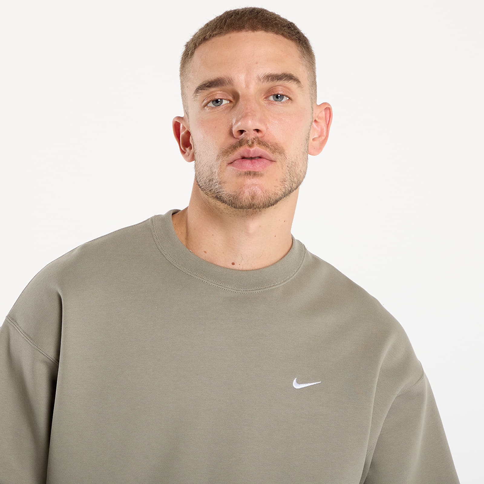 Hoodies and sweatshirts Nike Solo Swoosh Men's Fleece Crew Light Army/ White