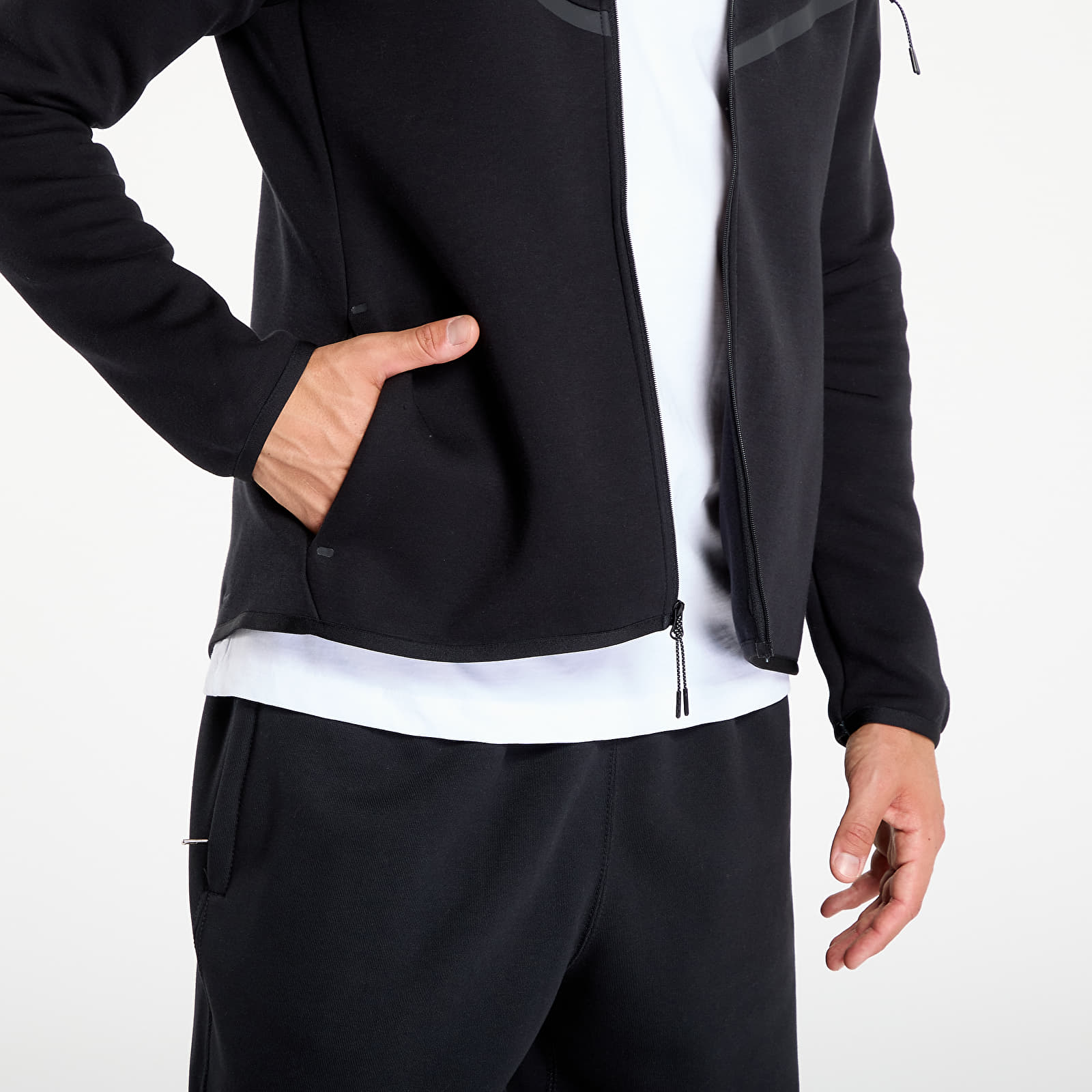 Női kapucnis pulcsik Nike Sportswear Tech Fleece Windrunner Women's Full-Zip Hoodie Black/ Black