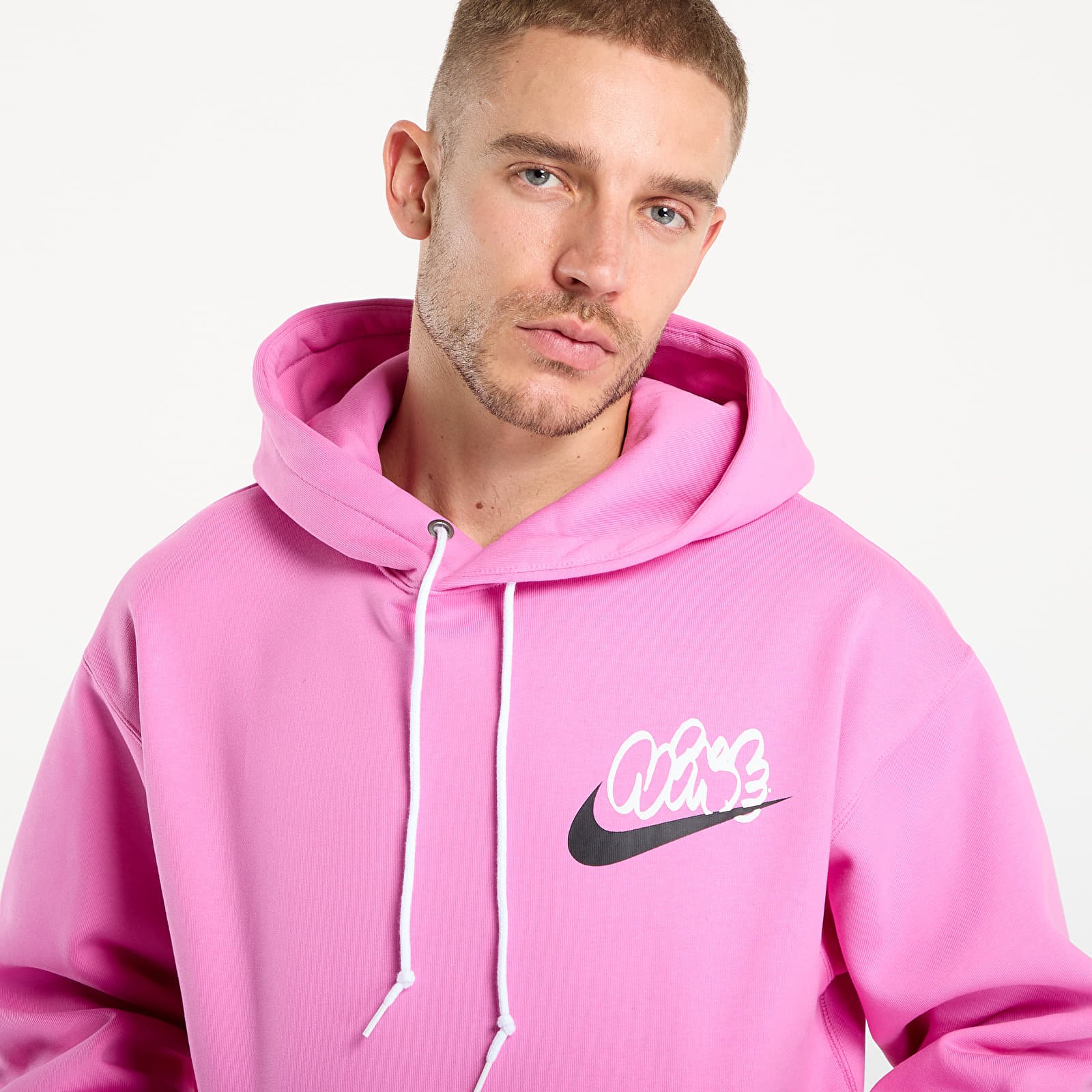 Bluzy Nike Solo Swoosh Men's Fleece Hoodie Playful Pink